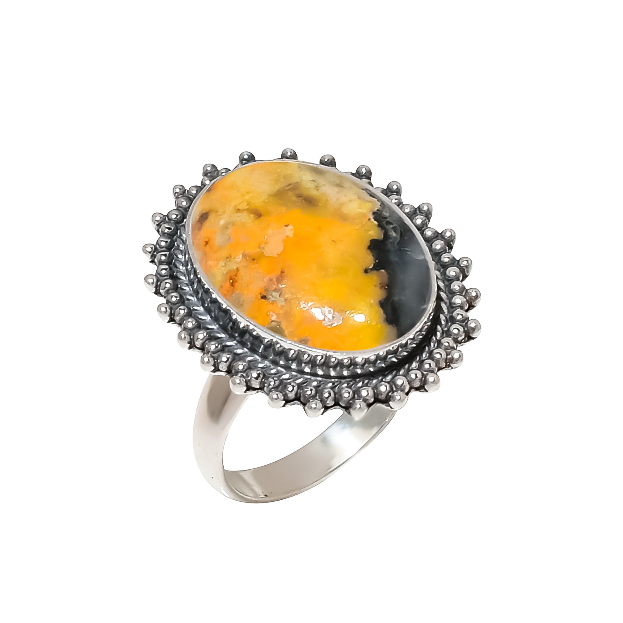 Bumble Bee Jasper - Indonesia 925 Sterling Silver Ring