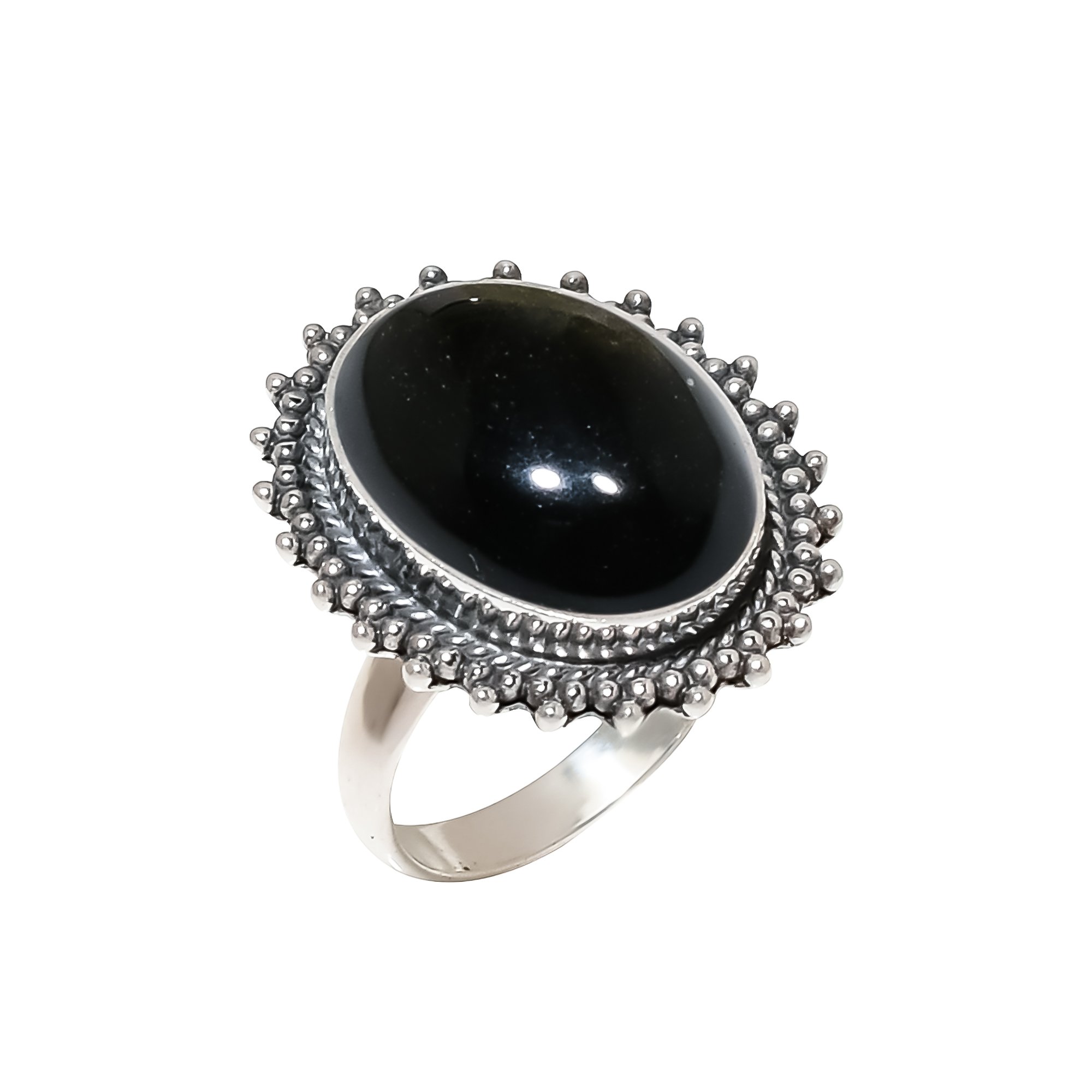 Golden Sheen Obsidian - Mexico 925 Sterling Silver Ring