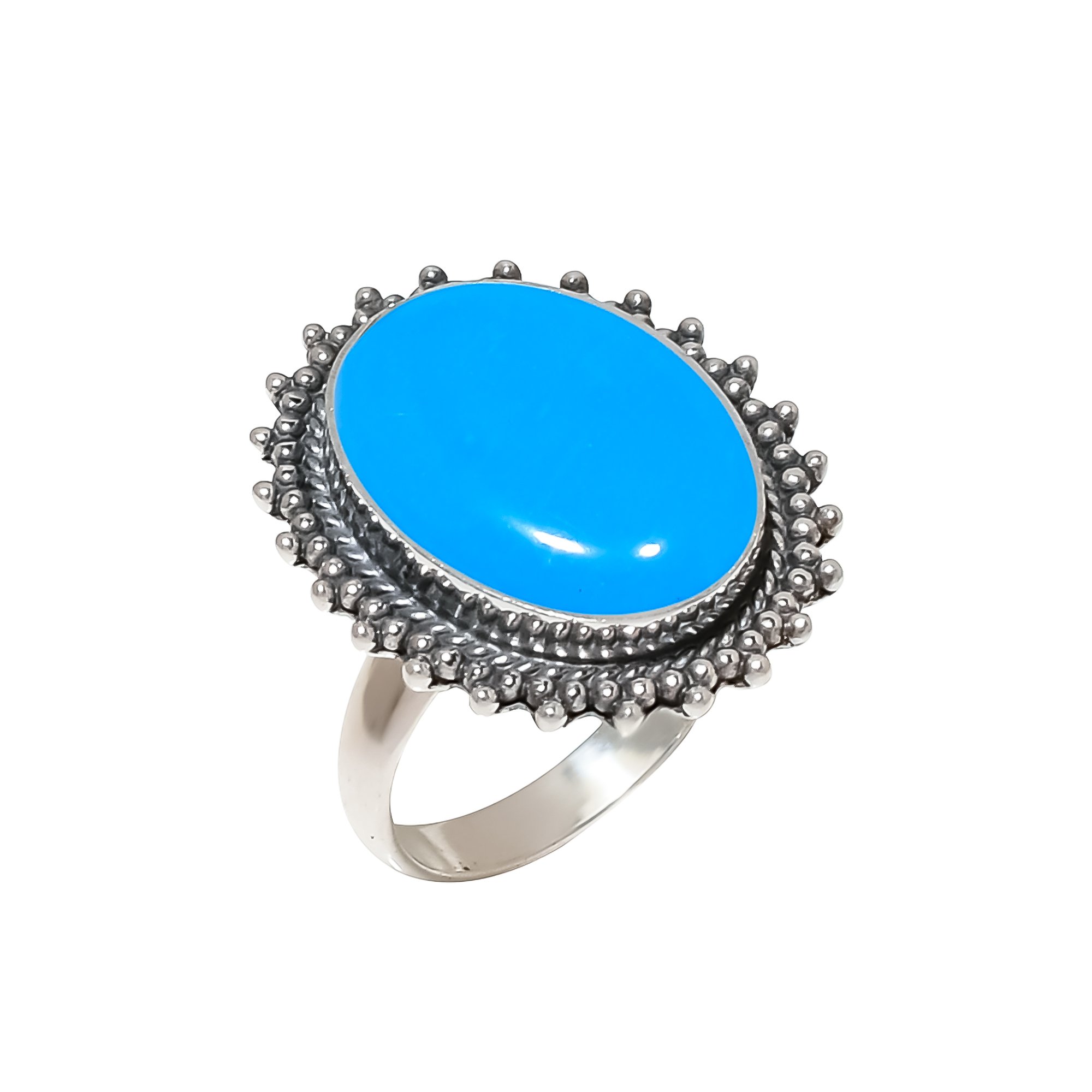 Sleeping Beauty Turquoise - Simulated 925 Sterling Silver Ring