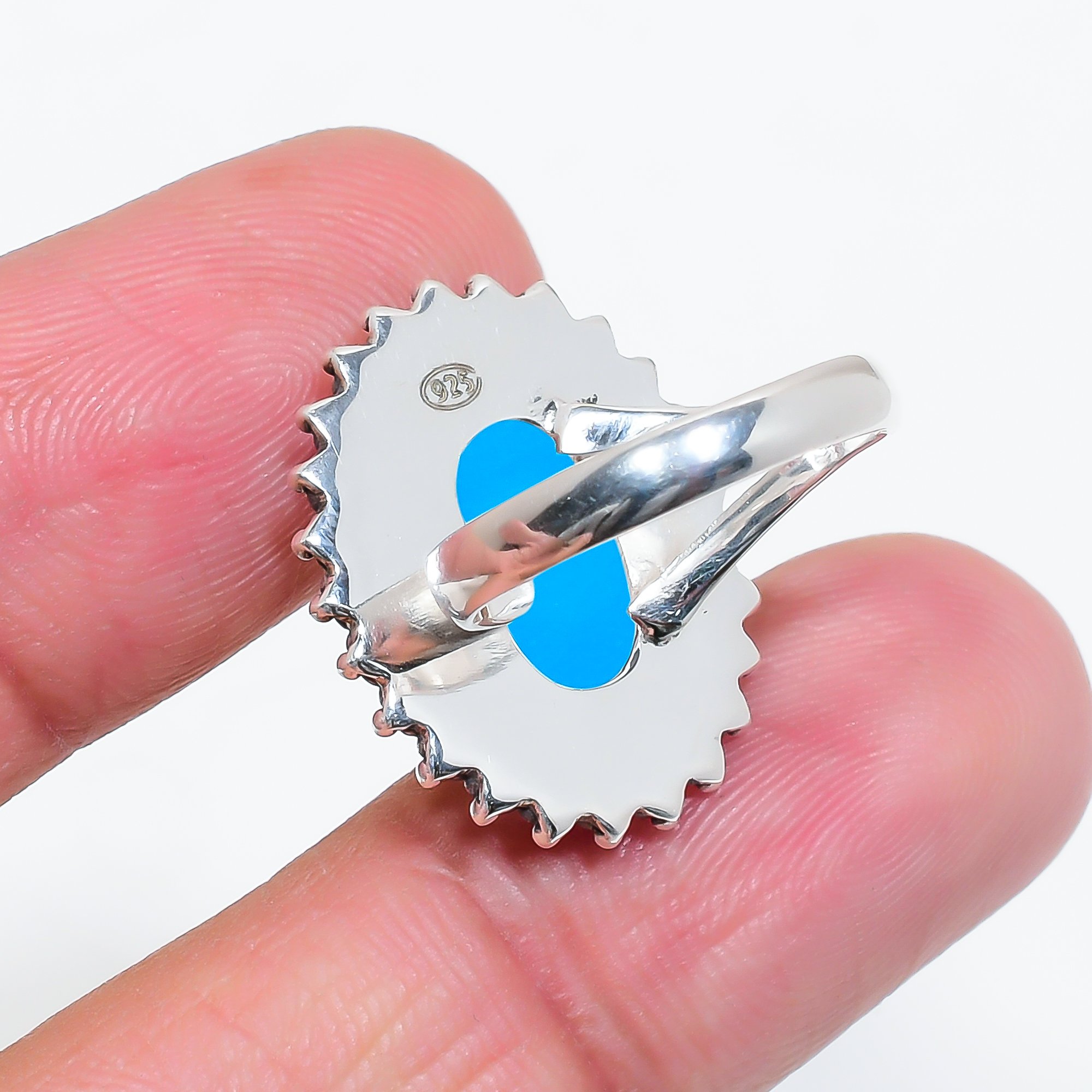 Sleeping Beauty Turquoise - Simulated 925 Sterling Silver Ring