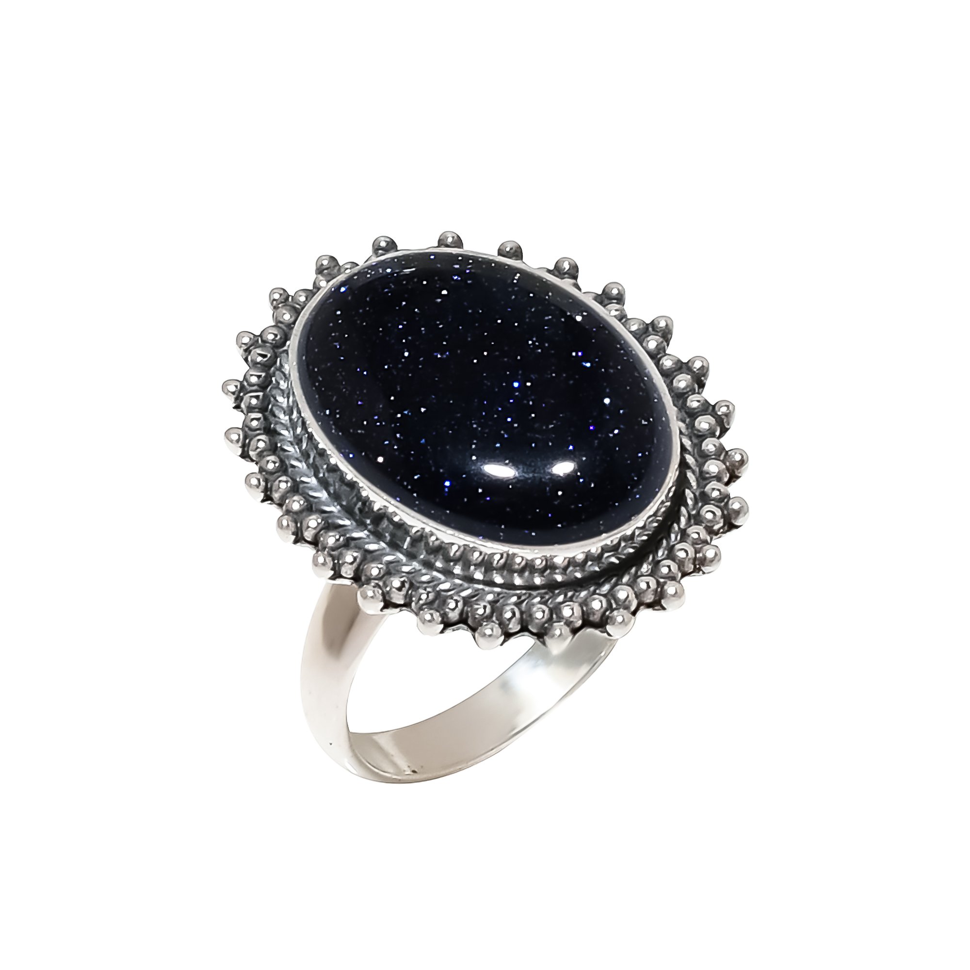 Blue Sunstone - Simulated 925 Sterling Silver Ring