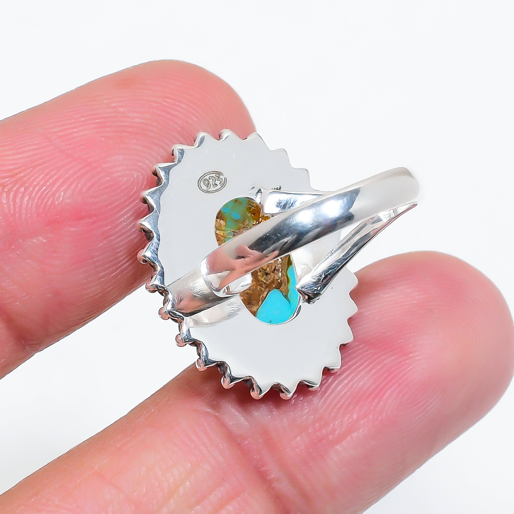Copper Turquoise - Pilot Mountain 925 Sterling Silver Ring
