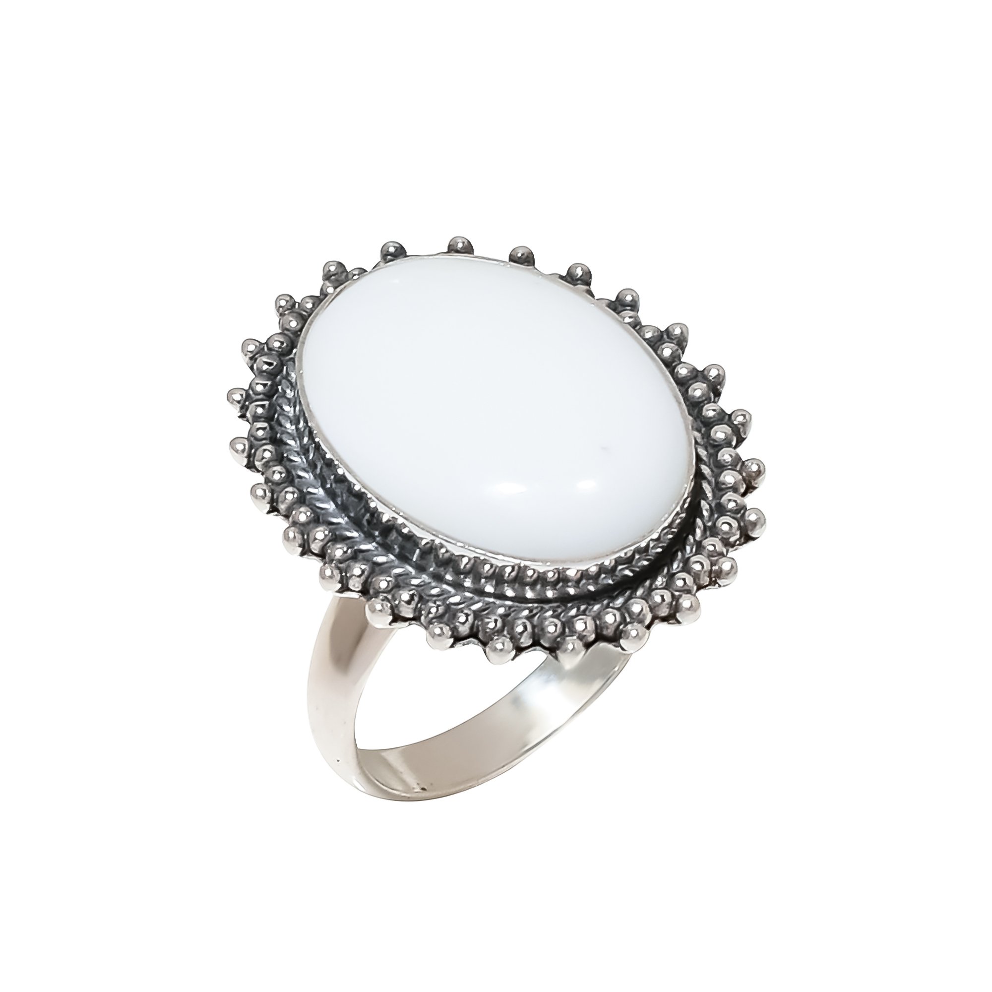 White Coral - Simulated 925 Sterling Silver Ring