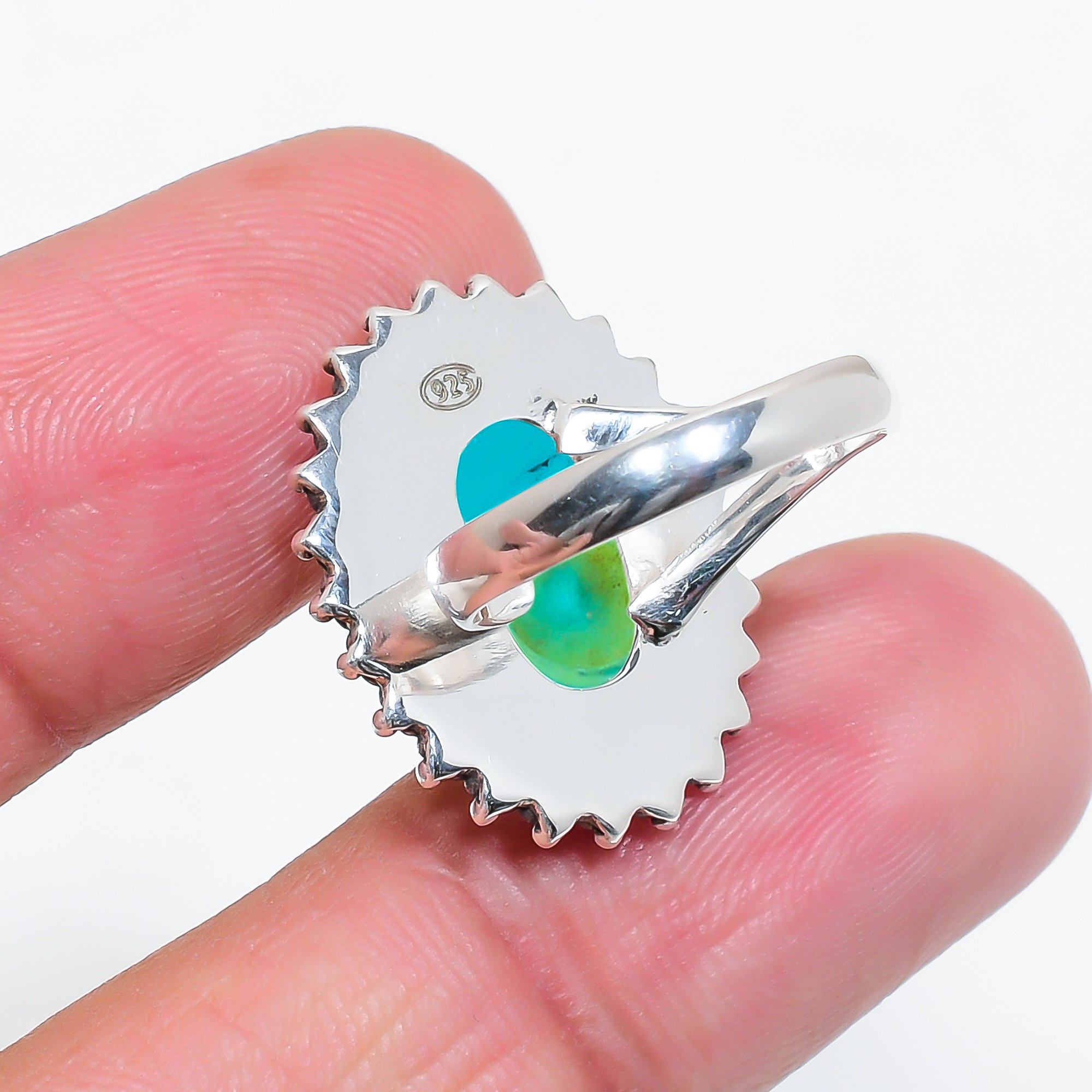 Turquoise - Simulated 925 Sterling Silver Ring