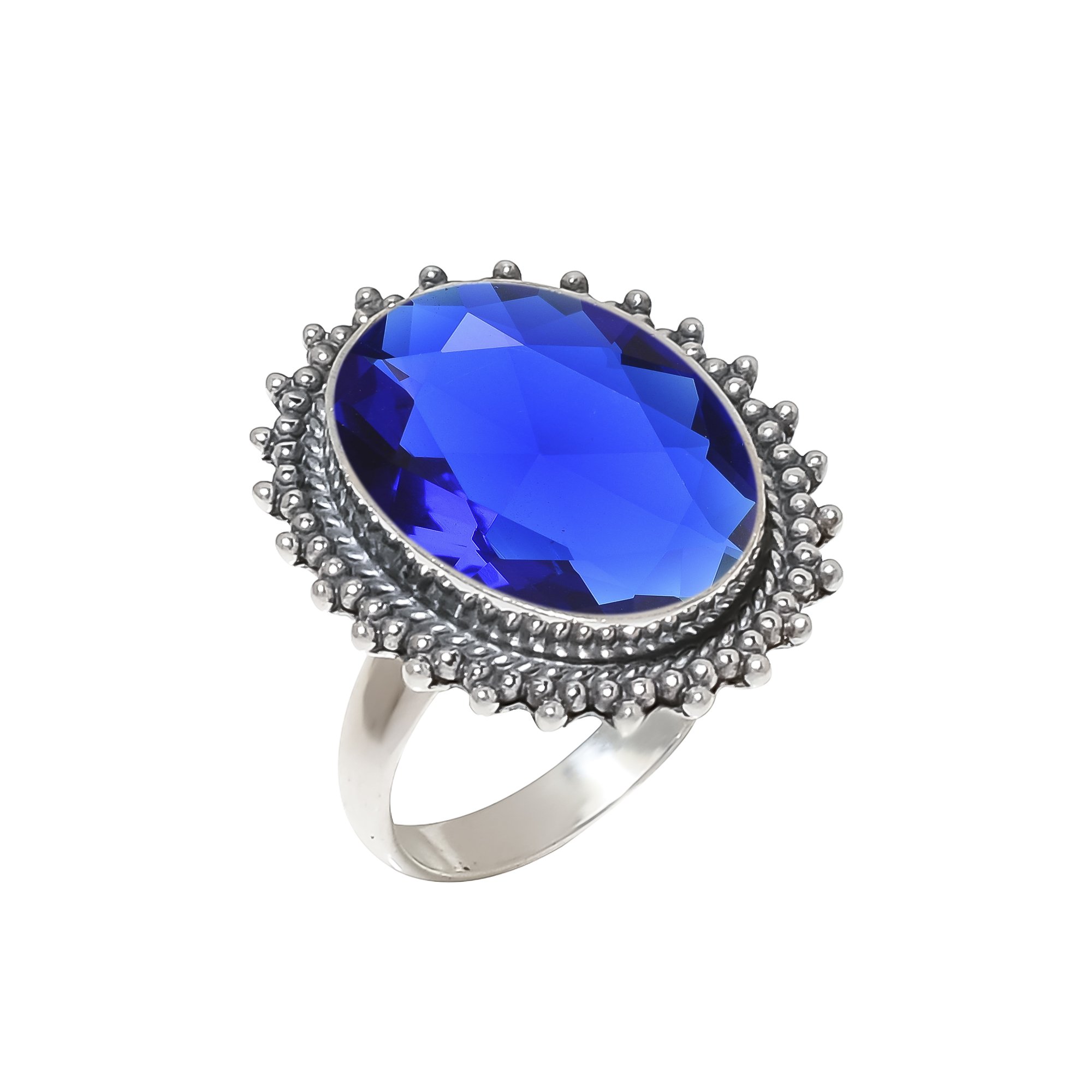 Blue Sapphire - Simulated 925 Sterling Silver Ring