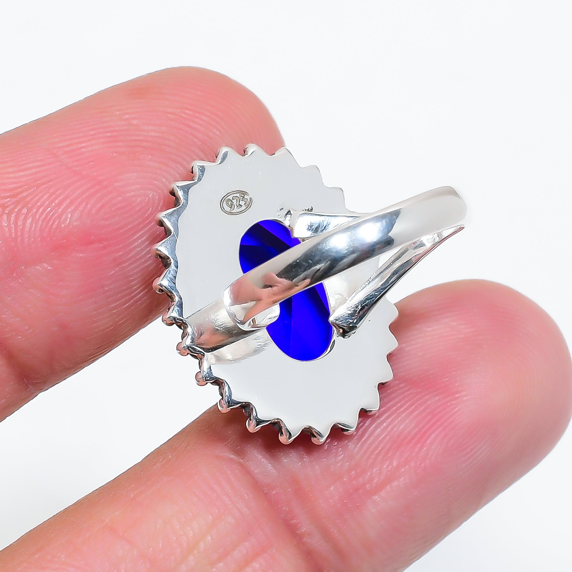 Blue Sapphire - Simulated 925 Sterling Silver Ring
