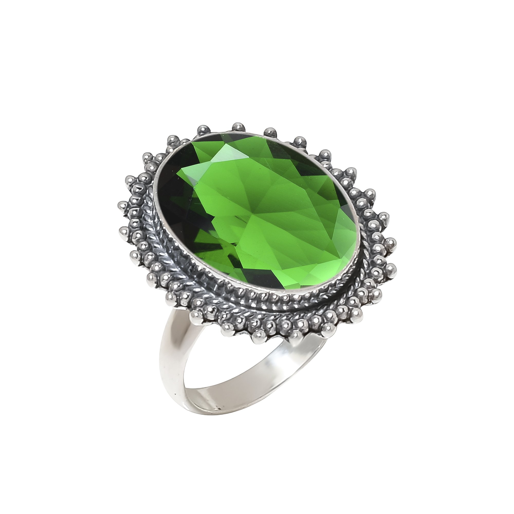 Chrome Diopside - Simulated 925 Sterling Silver Ring