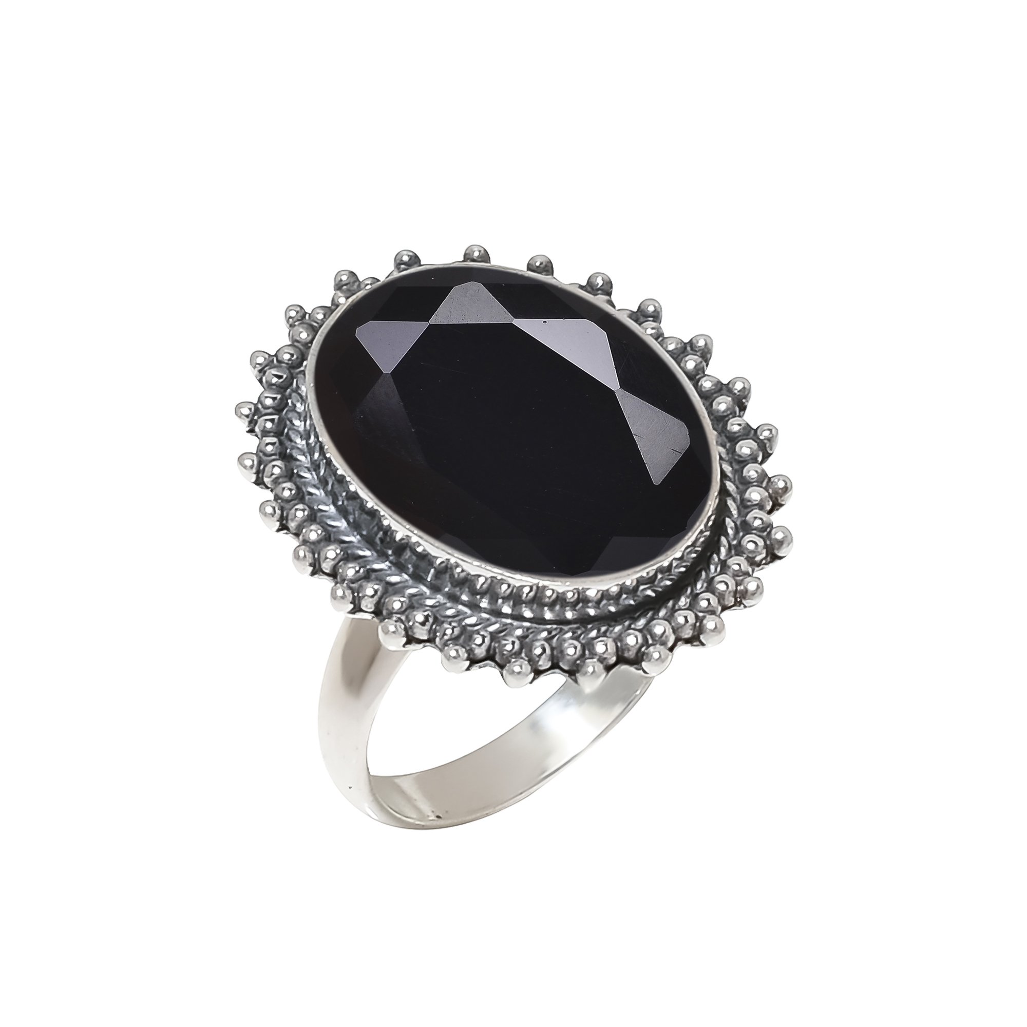 Black Onyx - Simulated 925 Sterling Silver Ring