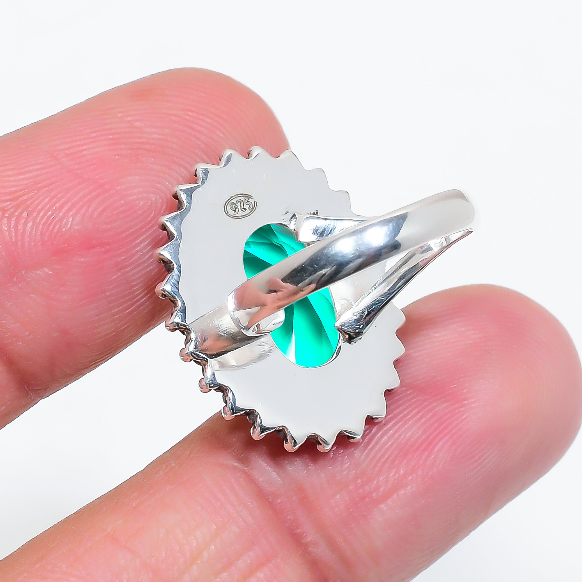 Apatite - Simulated 925 Sterling Silver Ring