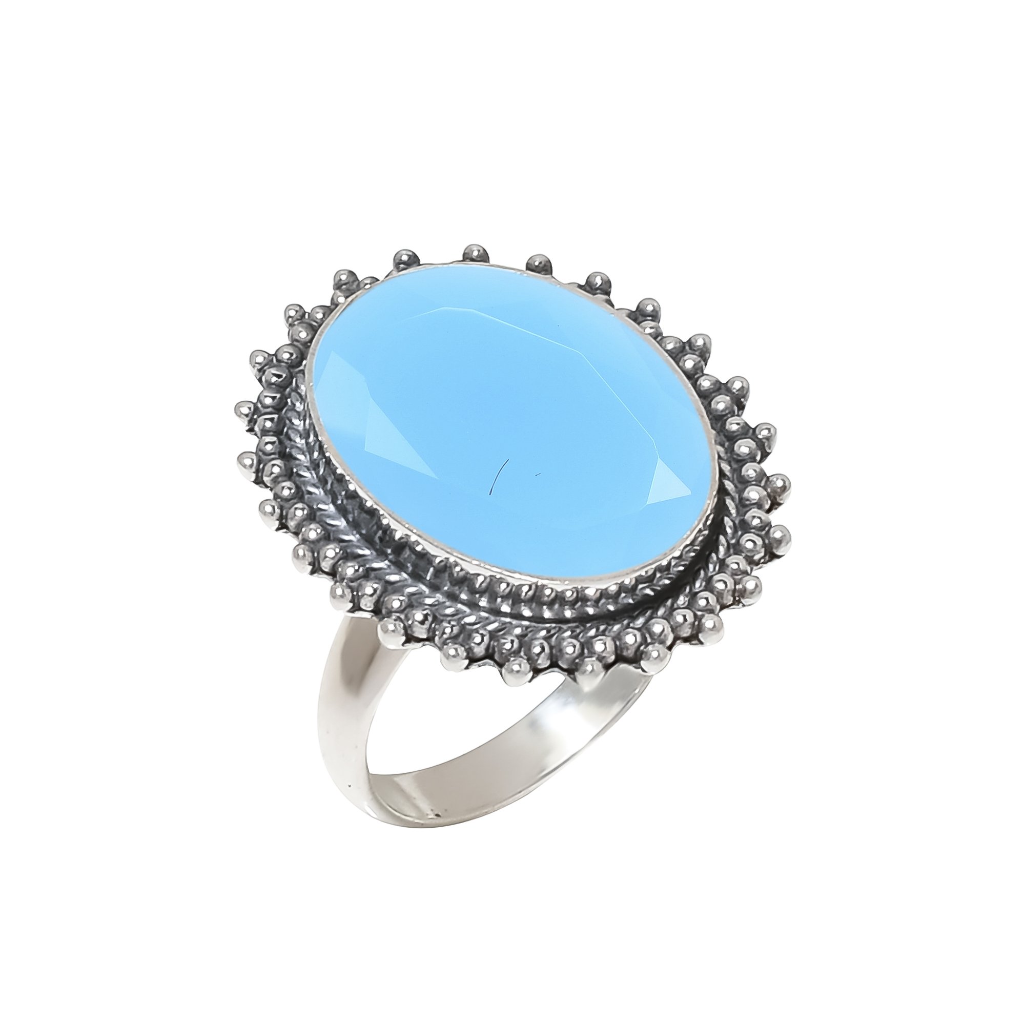 Chalcedony - Simulated 925 Sterling Silver Ring