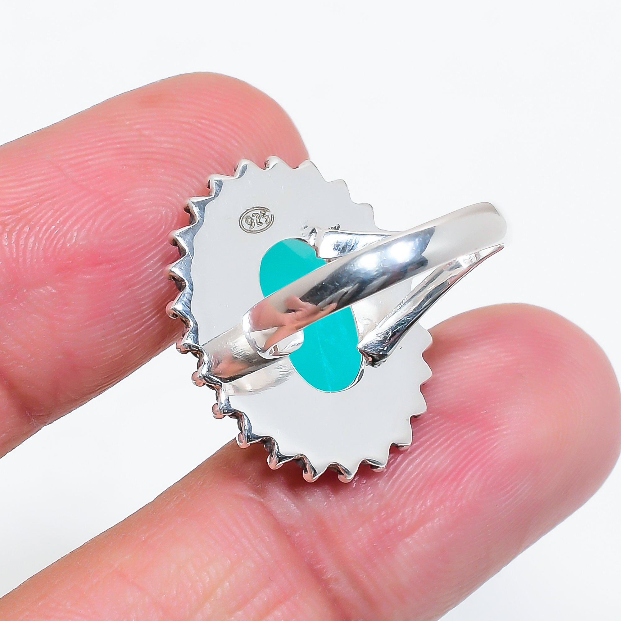 Aqua Chalcedony - Simulated 925 Sterling Silver Ring