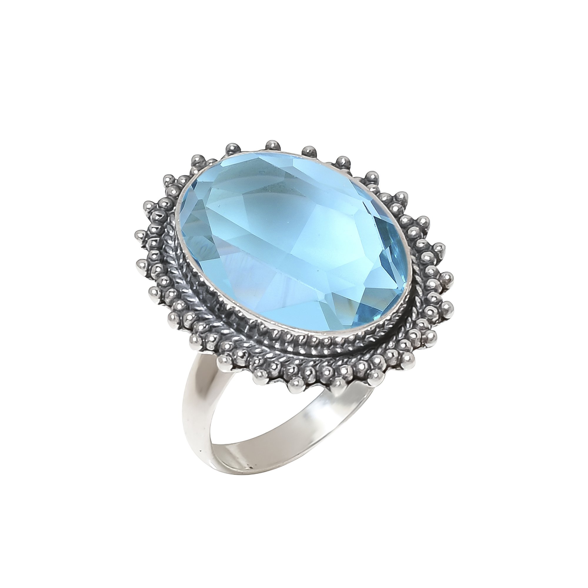 Blue Topaz - Simulated 925 Sterling Silver Ring