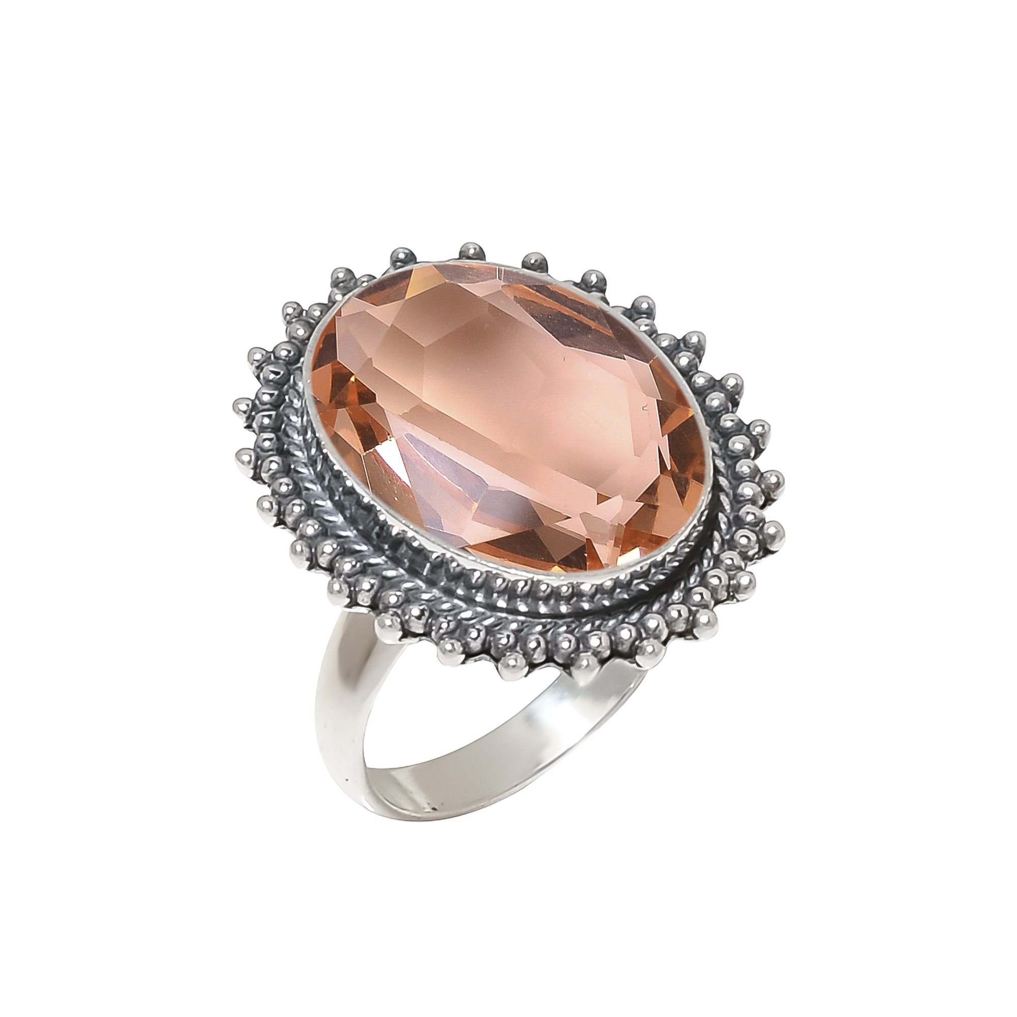 Morganite - Simulated 925 Sterling Silver Ring