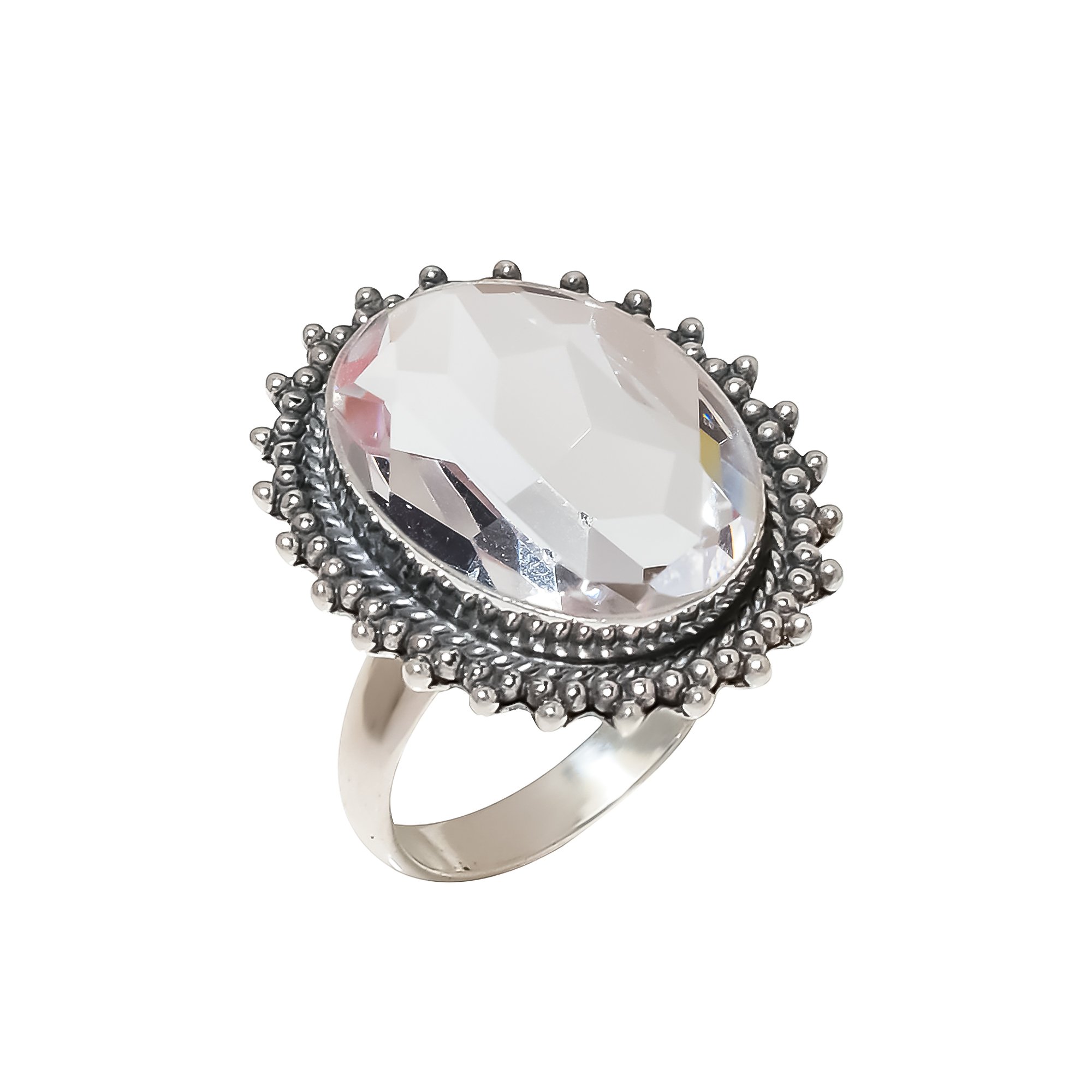 White Topaz - Simulated 925 Sterling Silver Ring