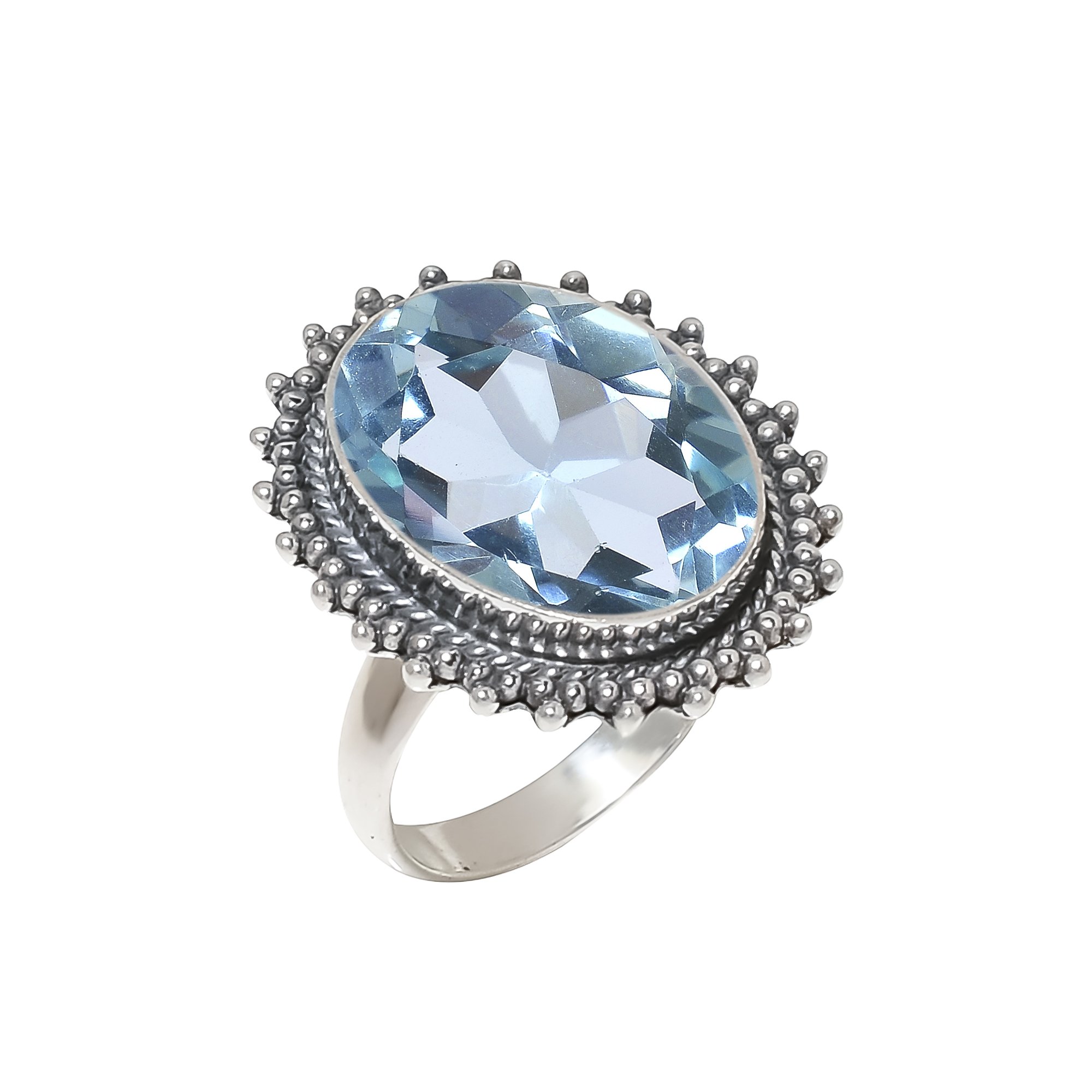 Aquamarine - Simulated 925 Sterling Silver Ring