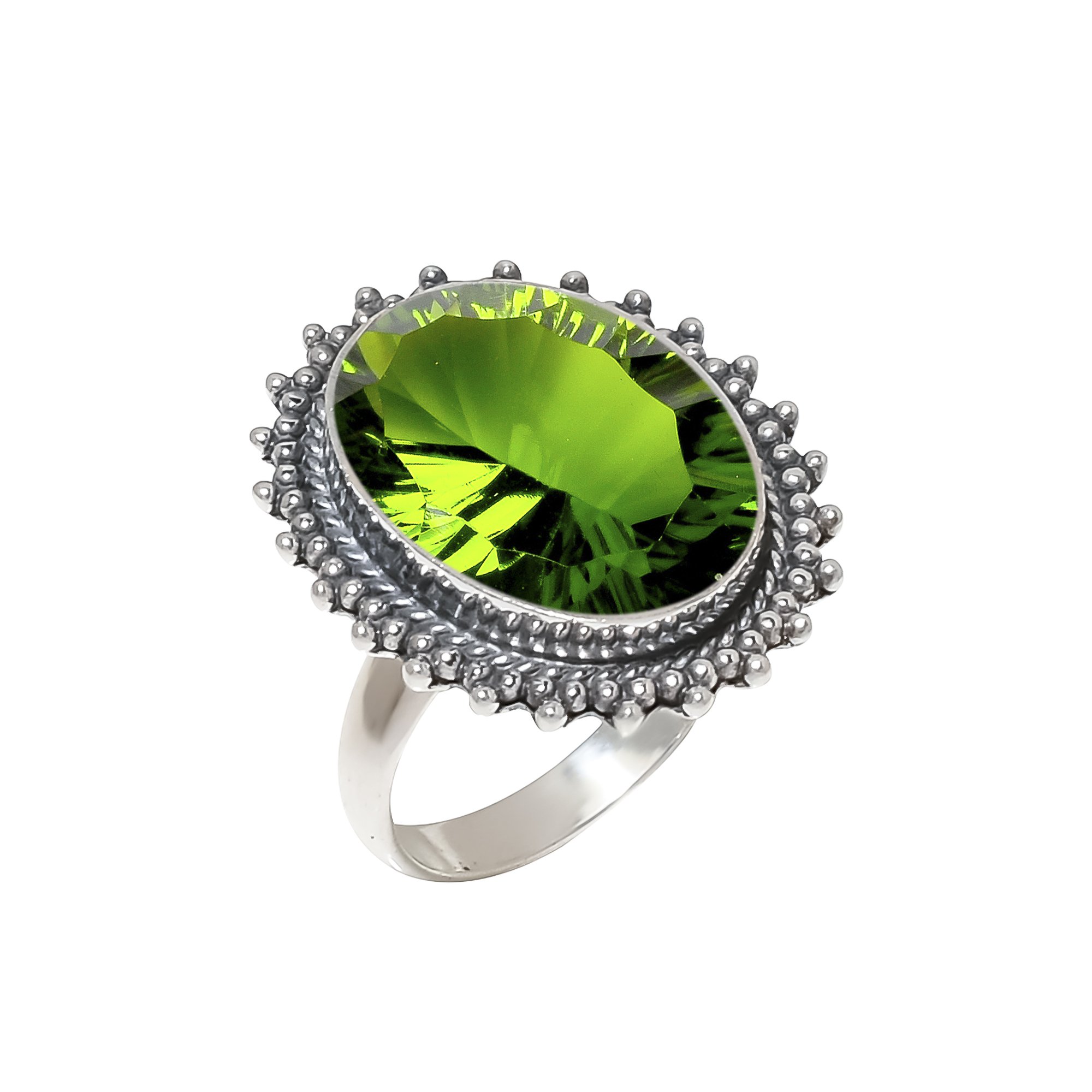 Peridot - Simulated 925 Sterling Silver Ring