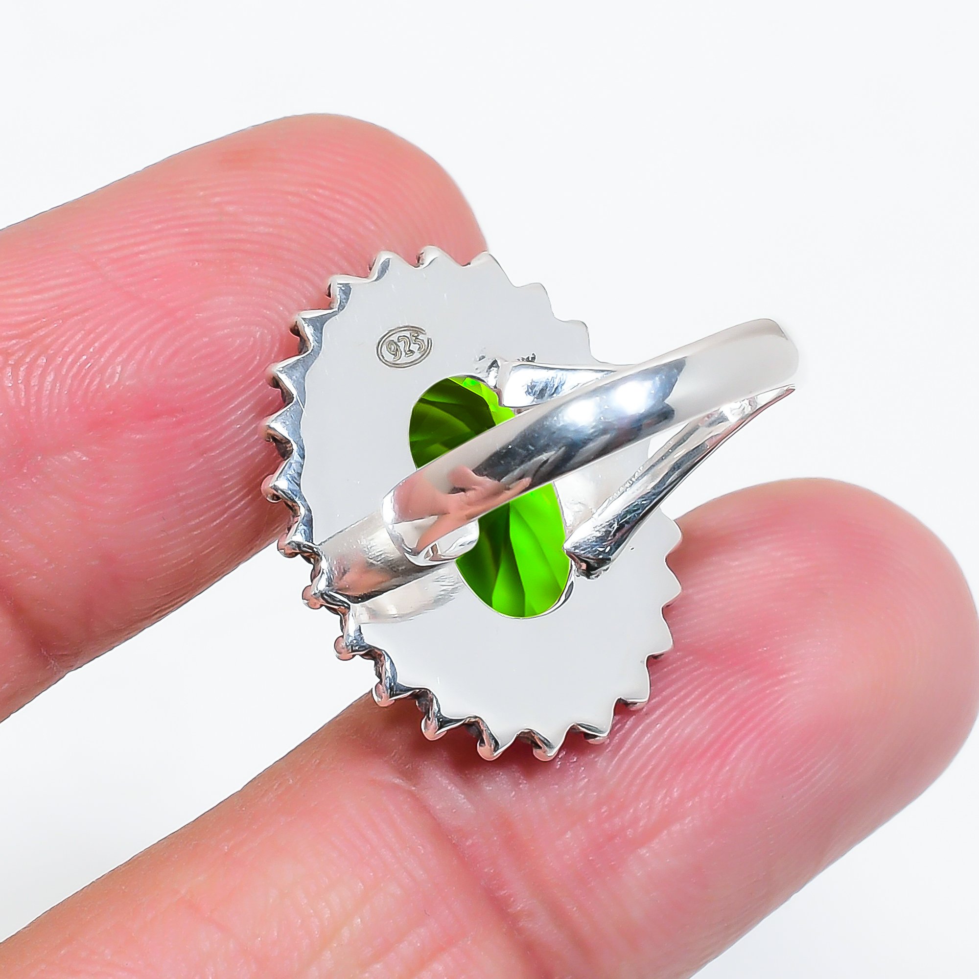 Peridot - Simulated 925 Sterling Silver Ring