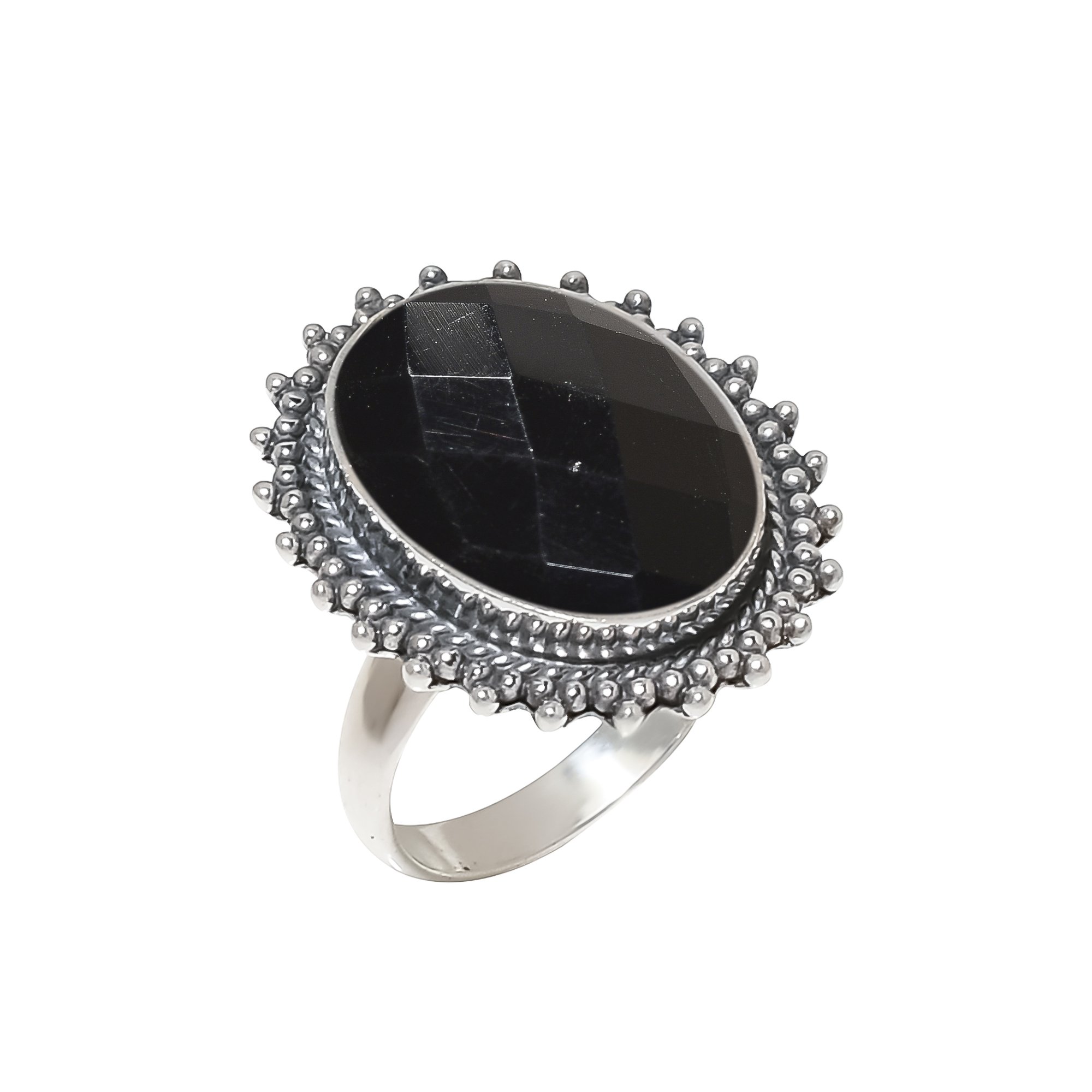 Black Onyx - Simulated 925 Sterling Silver Ring
