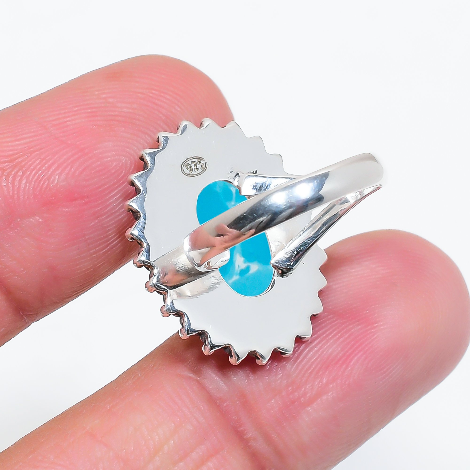Larimar - Simulated 925 Sterling Silver Ring