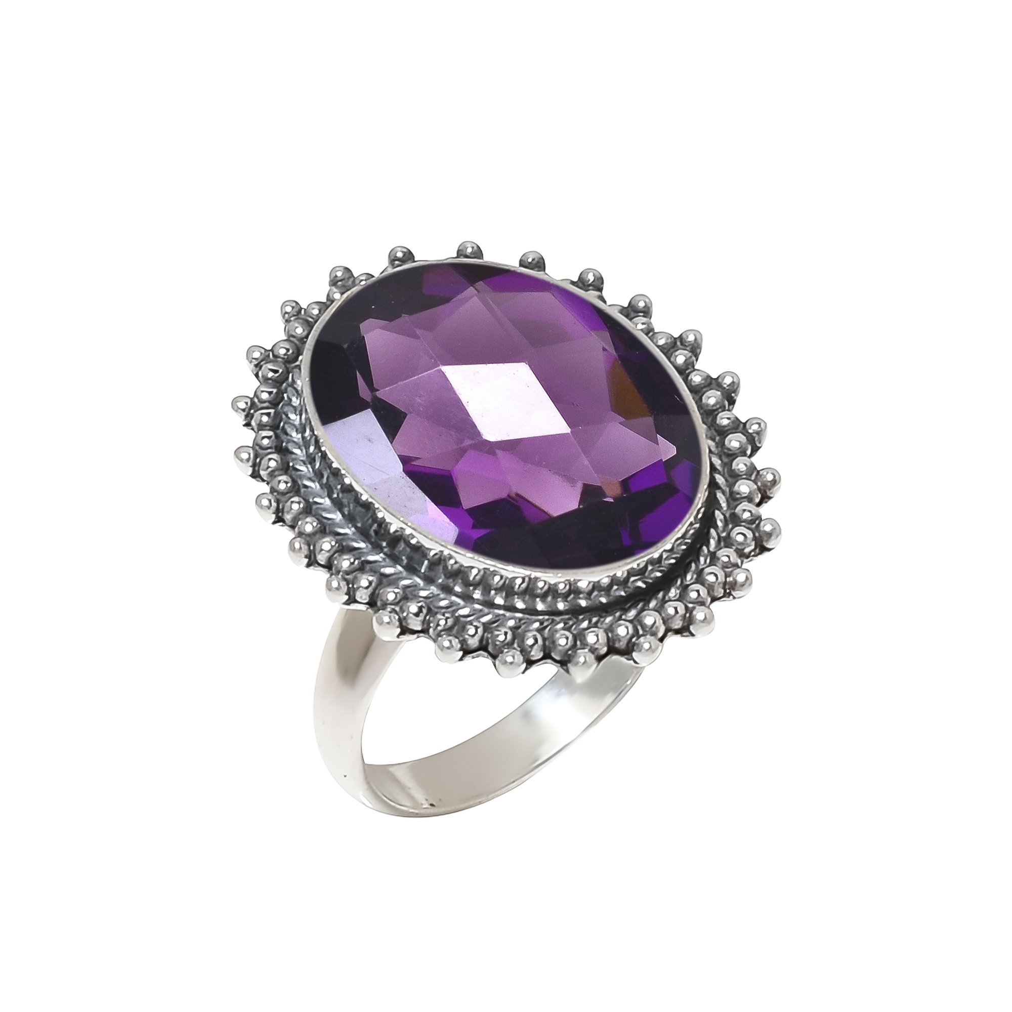 Purple Amethyst - Simulated 925 Sterling Silver Ring