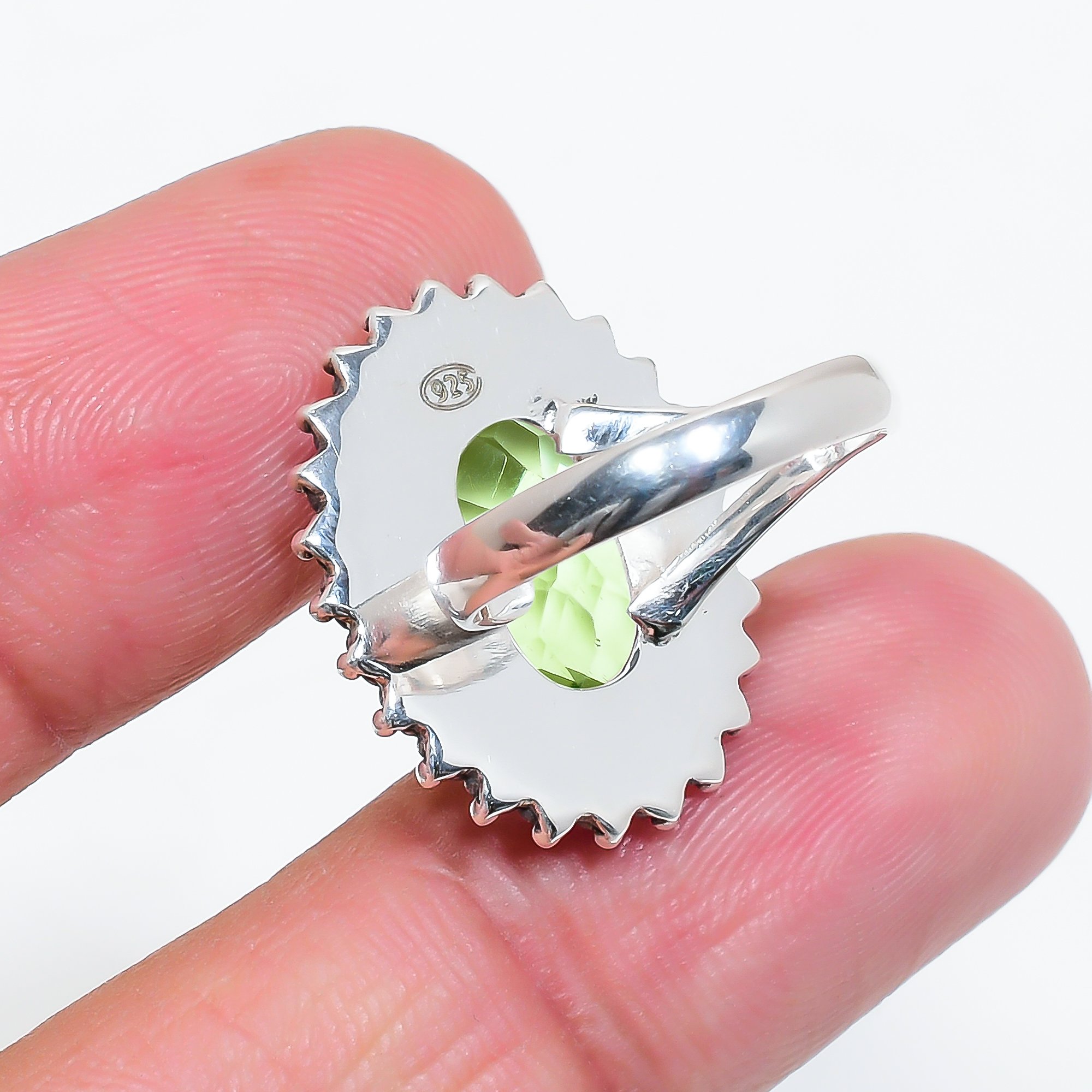 Green Amethyst - Simulated 925 Sterling Silver Ring