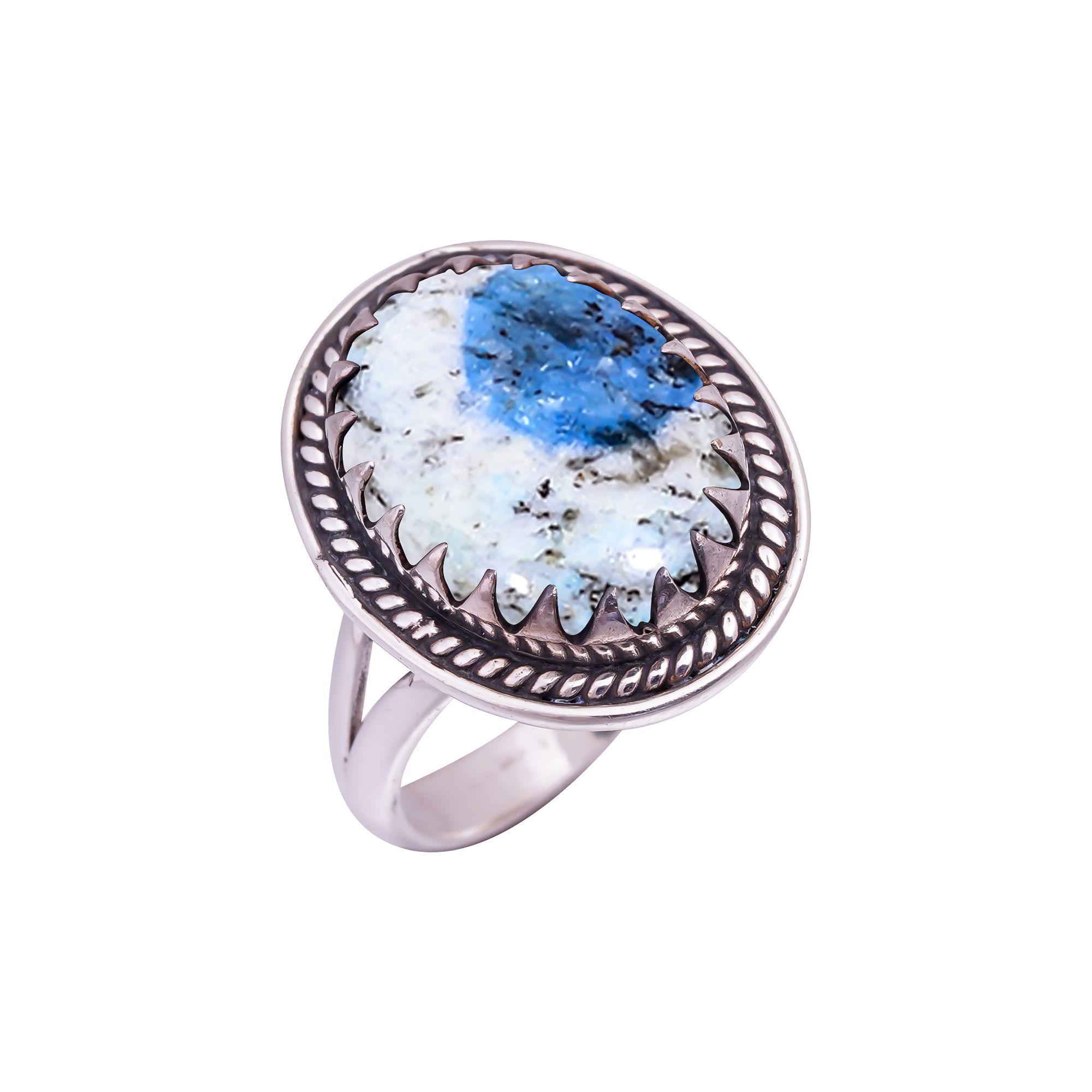 K2 Blue Azurite - Pakistan Gemstone 925 Sterling Silver Ring