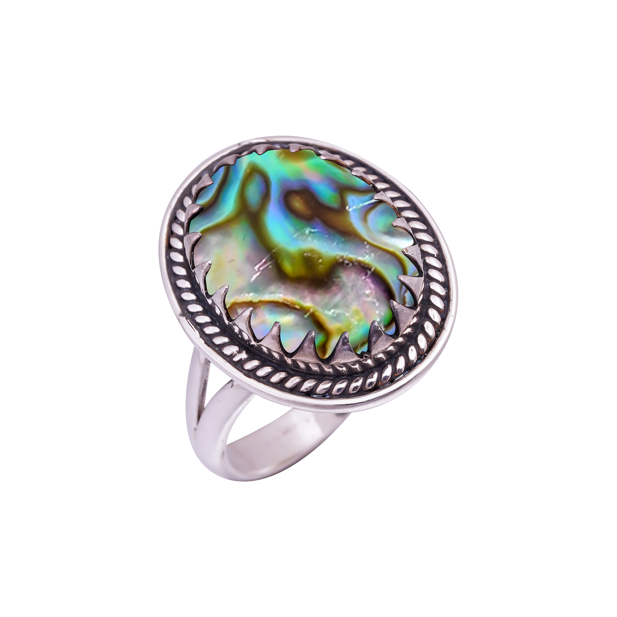 Mermaid Dream Abalone Shell - Australia Gemstone 925 Sterling Silver Ring