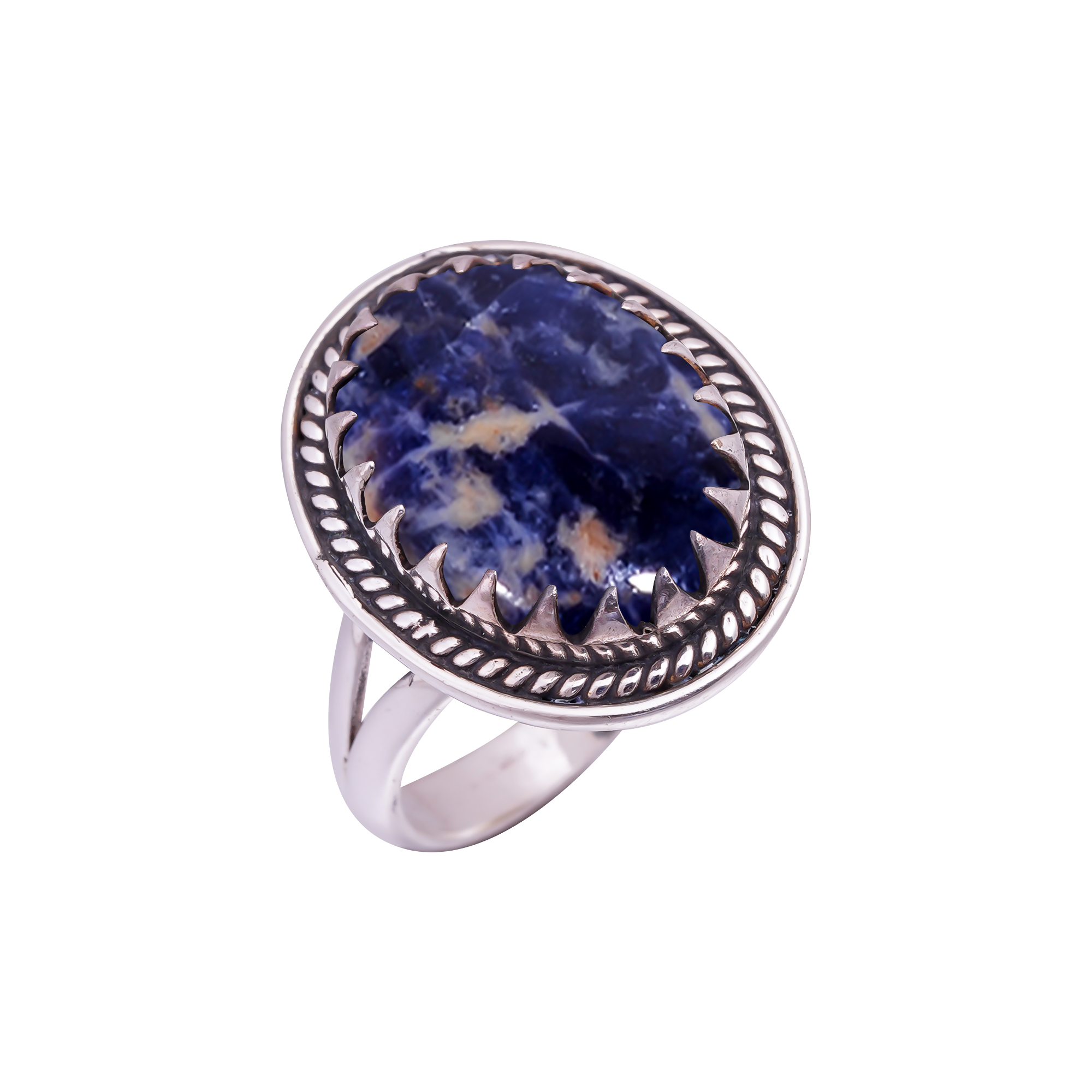 Sodalite - Minas Gerais Gemstone 925 Sterling Silver Ring