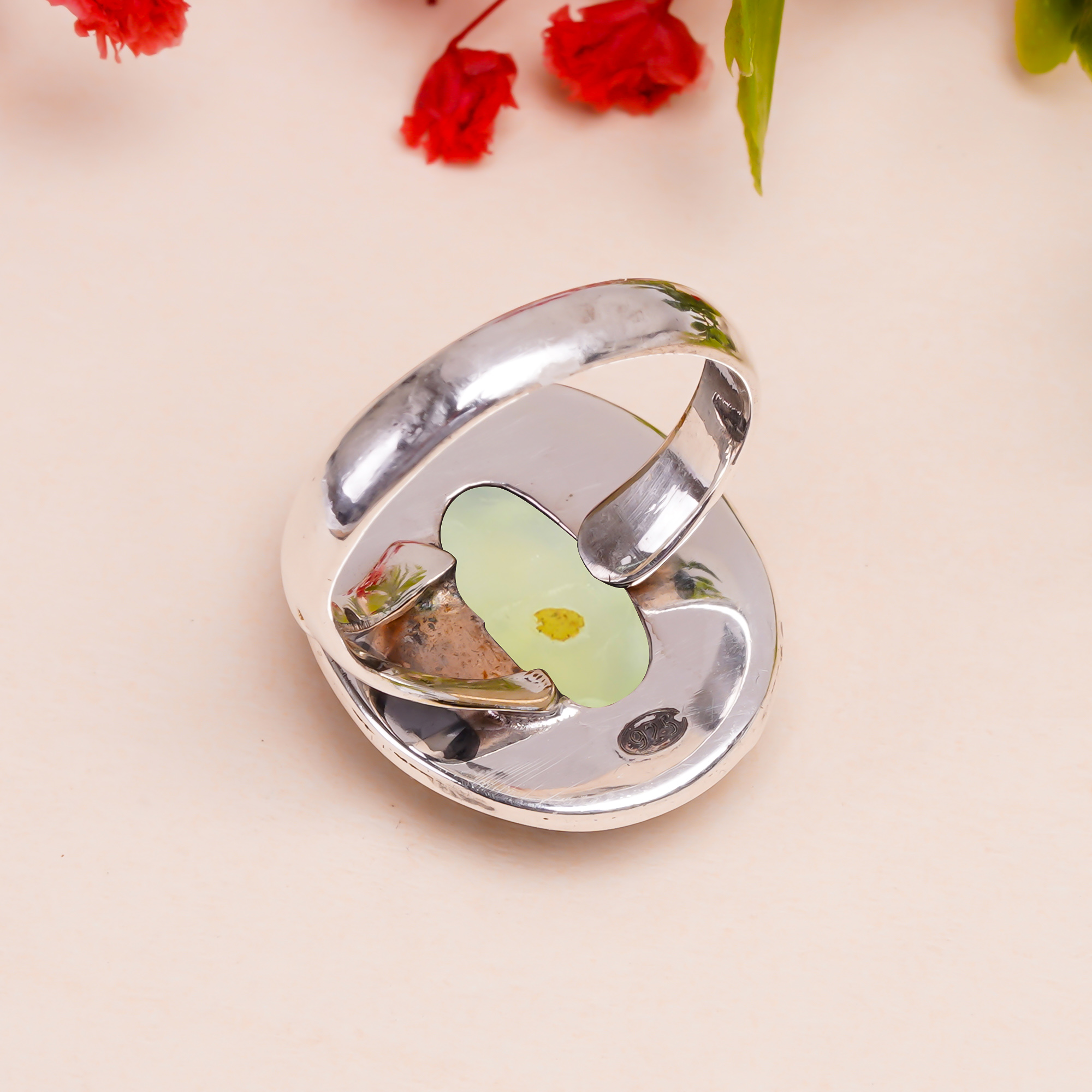 Prehnite - South Africa Gemstone 925 Sterling Silver Ring