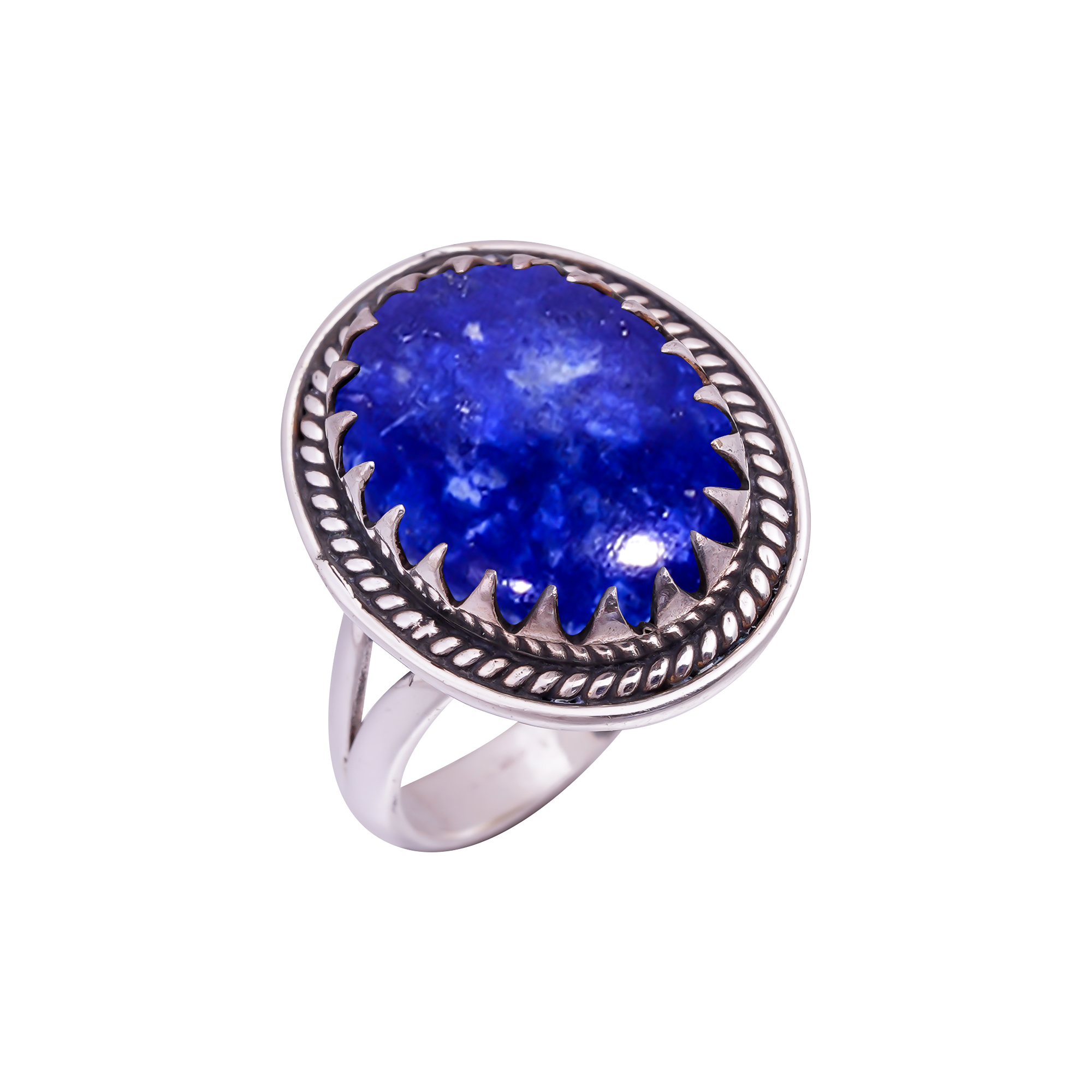 Natural Lapis Lazuli - Afghanistan Gemstone 925 Sterling Silver Ring