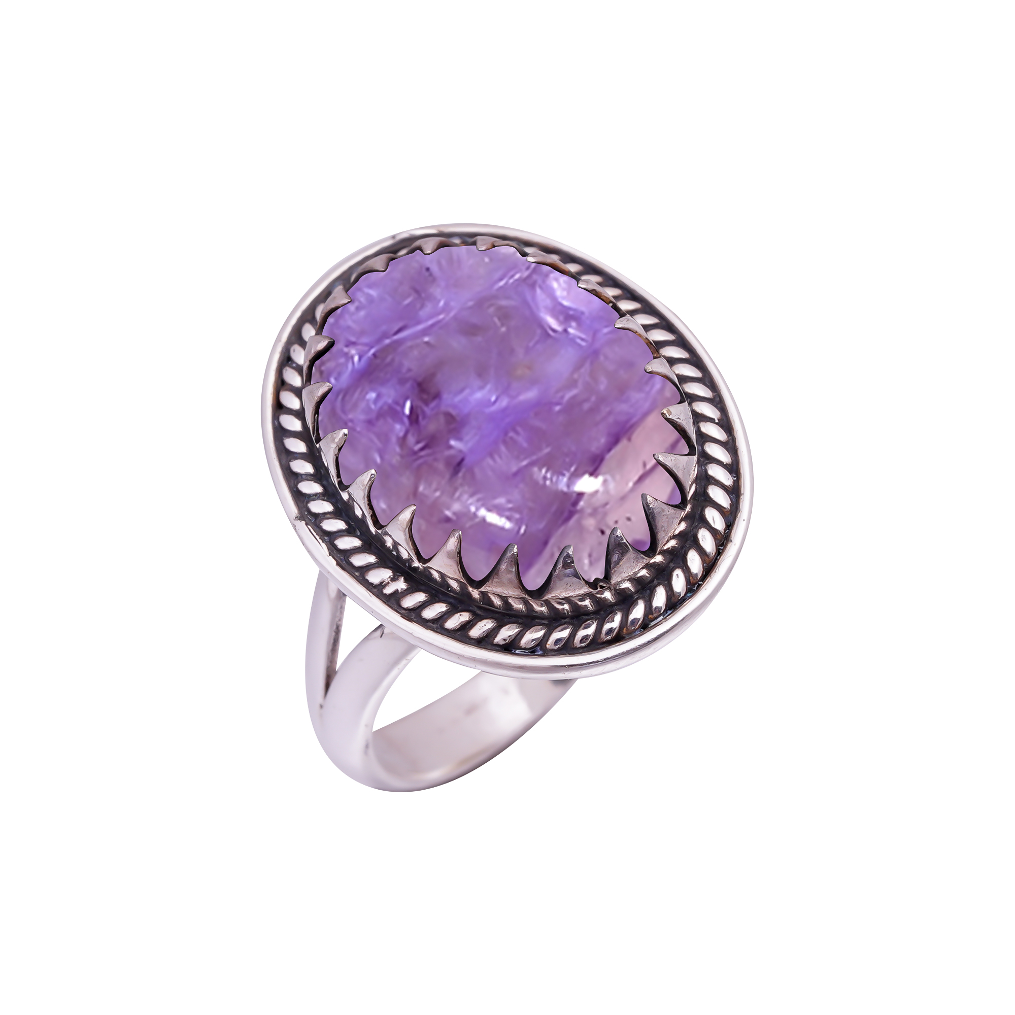 Purple Charoite - Siberia Gemstone 925 Sterling Silver Ring