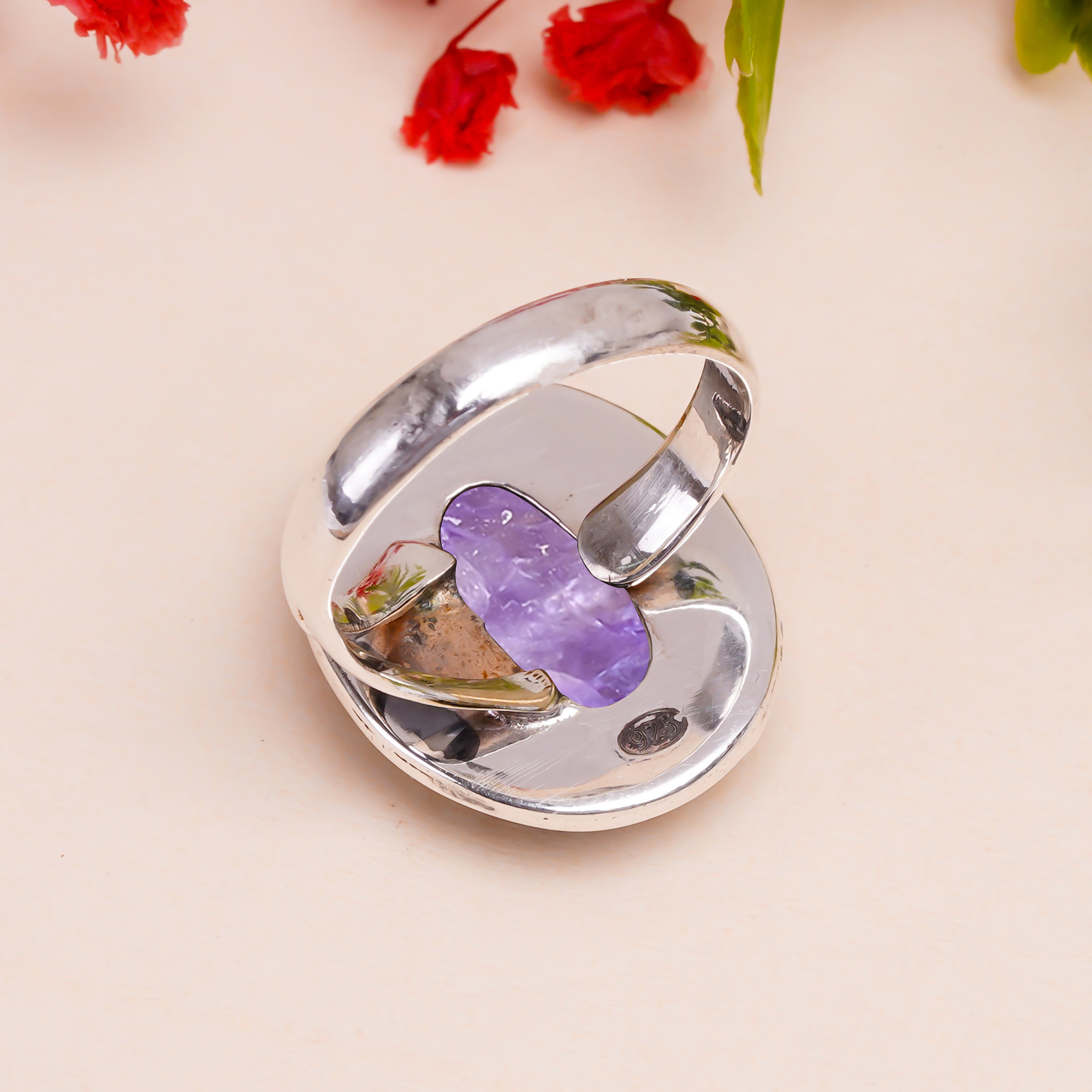 Purple Charoite - Siberia Gemstone 925 Sterling Silver Ring