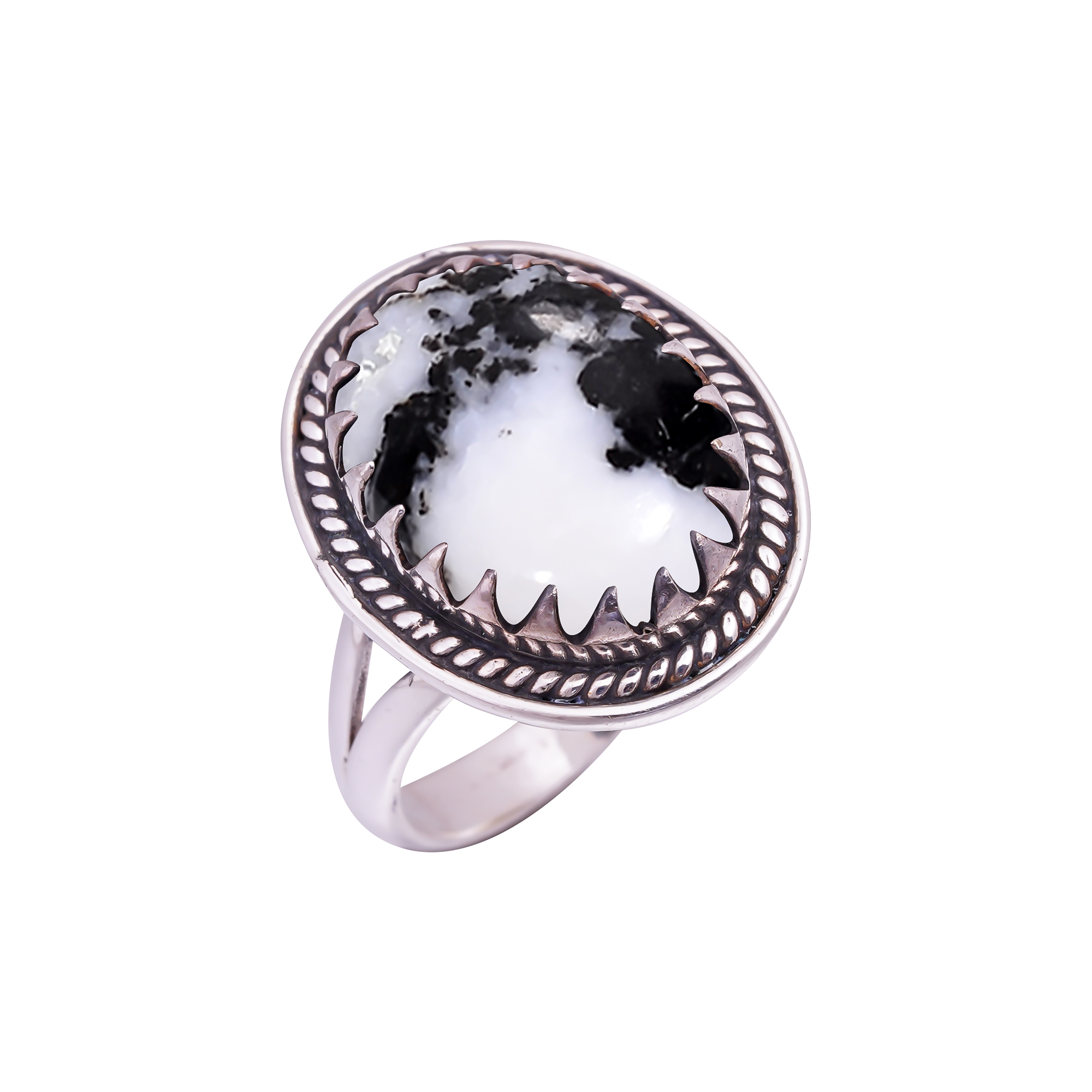 White Buffalo Turquoise - Nevada Gemstone 925 Sterling Silver Ring