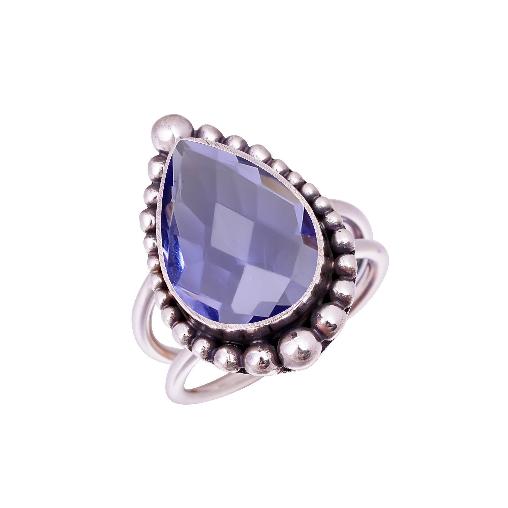 Iolite - Simulated Gemstone 925 Sterling Silver Ring