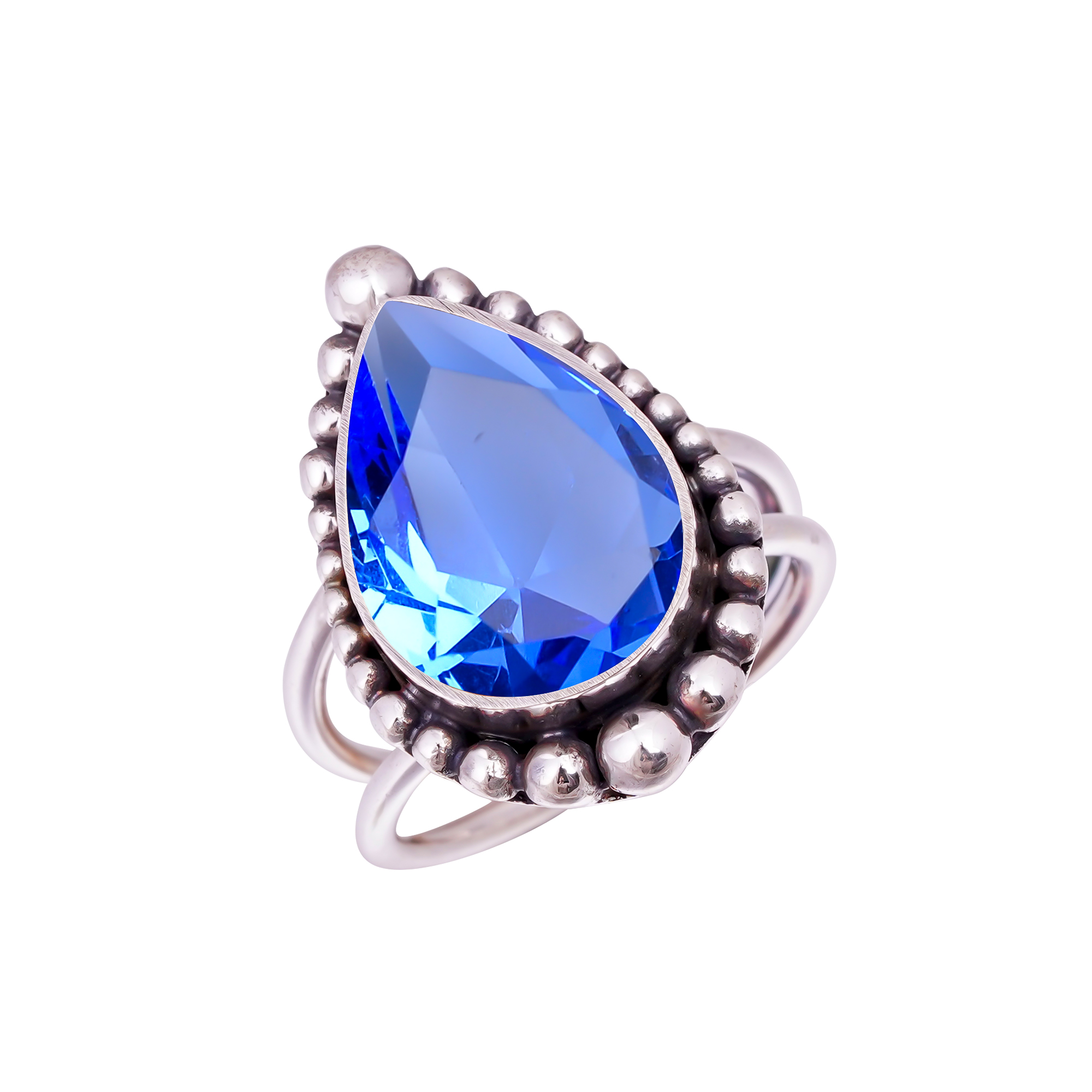 Tanzanite - Simulated Gemstone 925 Sterling Silver Ring