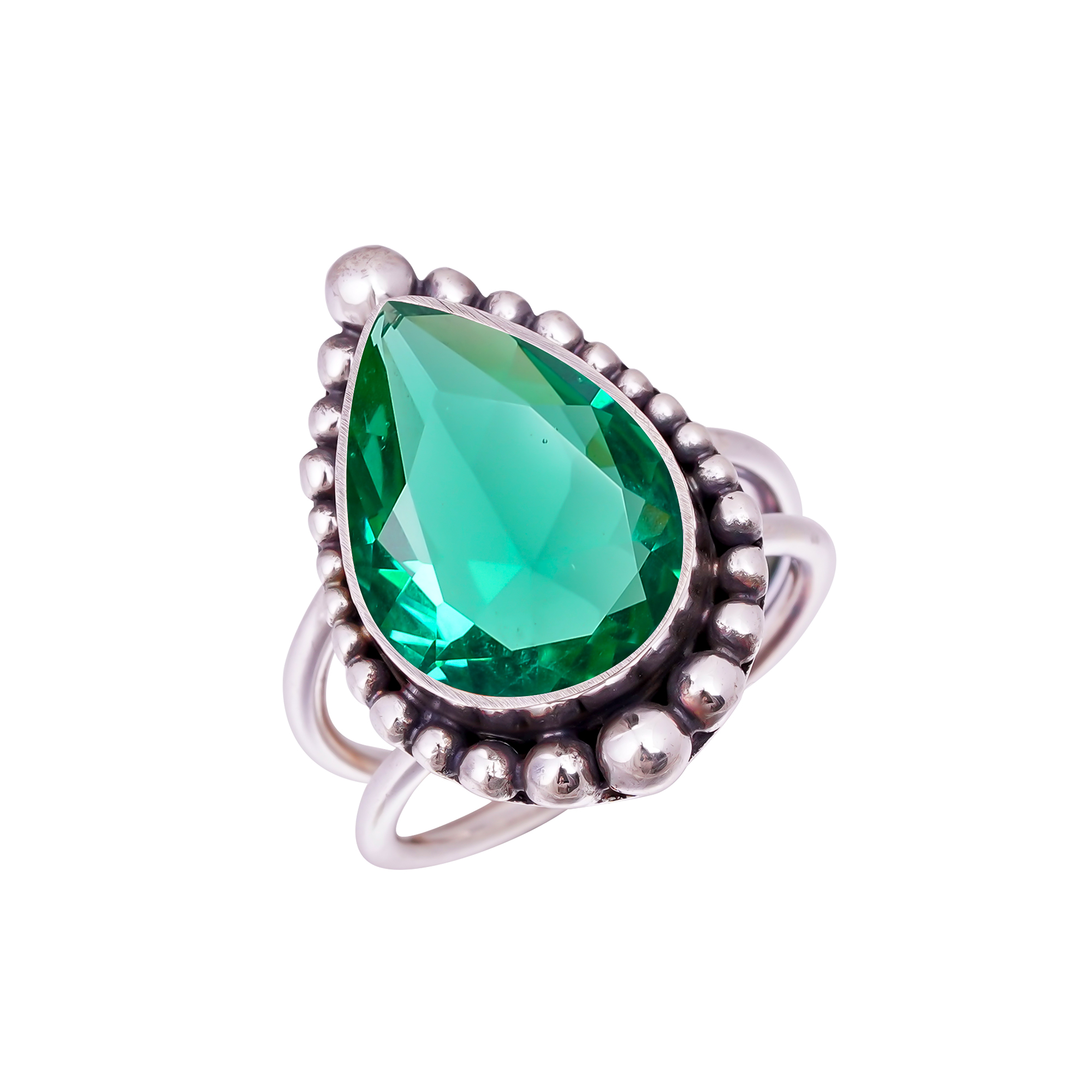 Apatite - Simulated Gemstone 925 Sterling Silver Ring