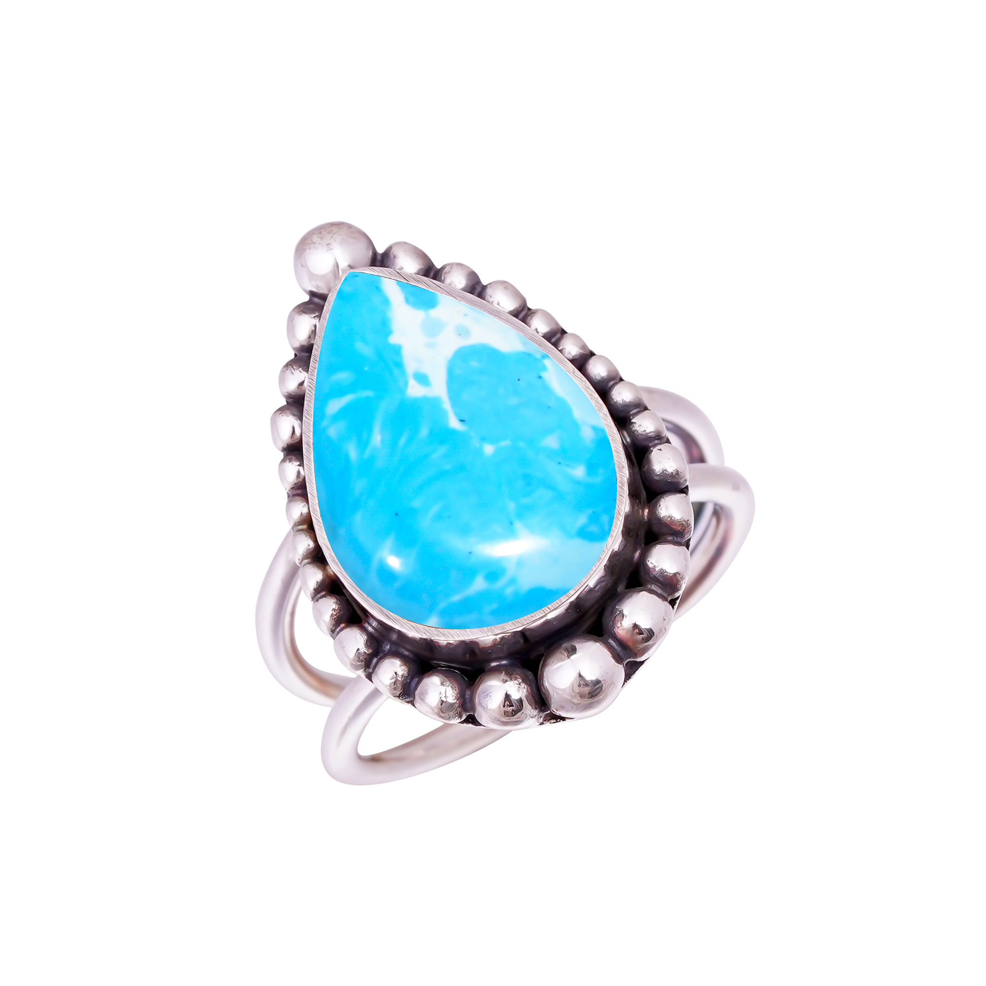 Larimar - Simulated Gemstone 925 Sterling Silver Ring