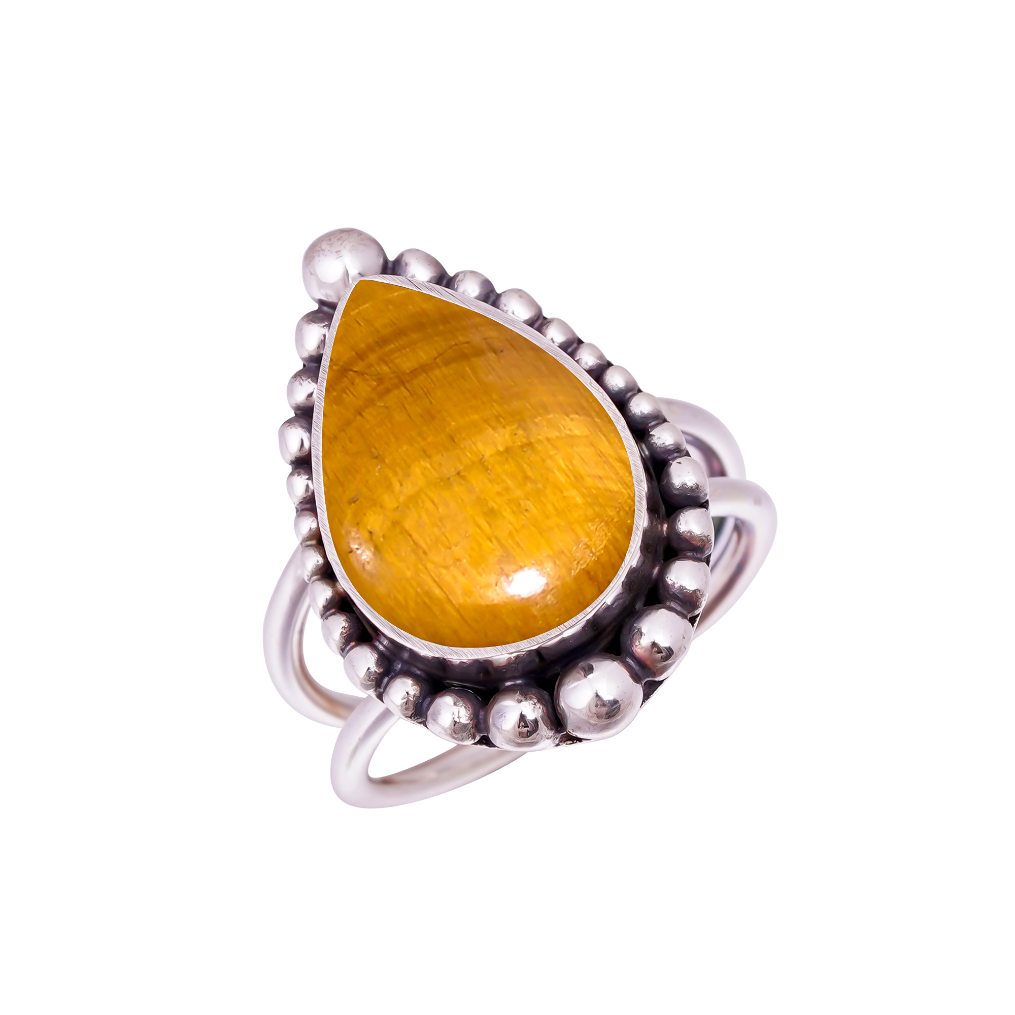 Yellow Tiger Eye - South Africa Gemstone 925 Sterling Silver Ring