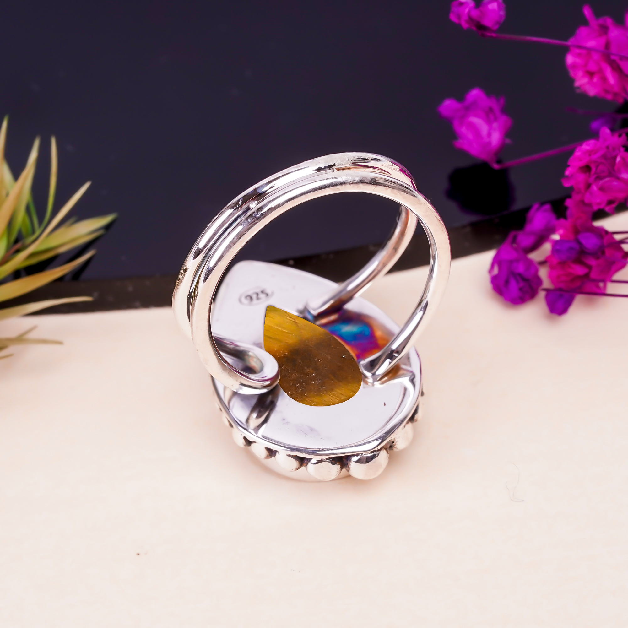 Yellow Tiger Eye - South Africa Gemstone 925 Sterling Silver Ring