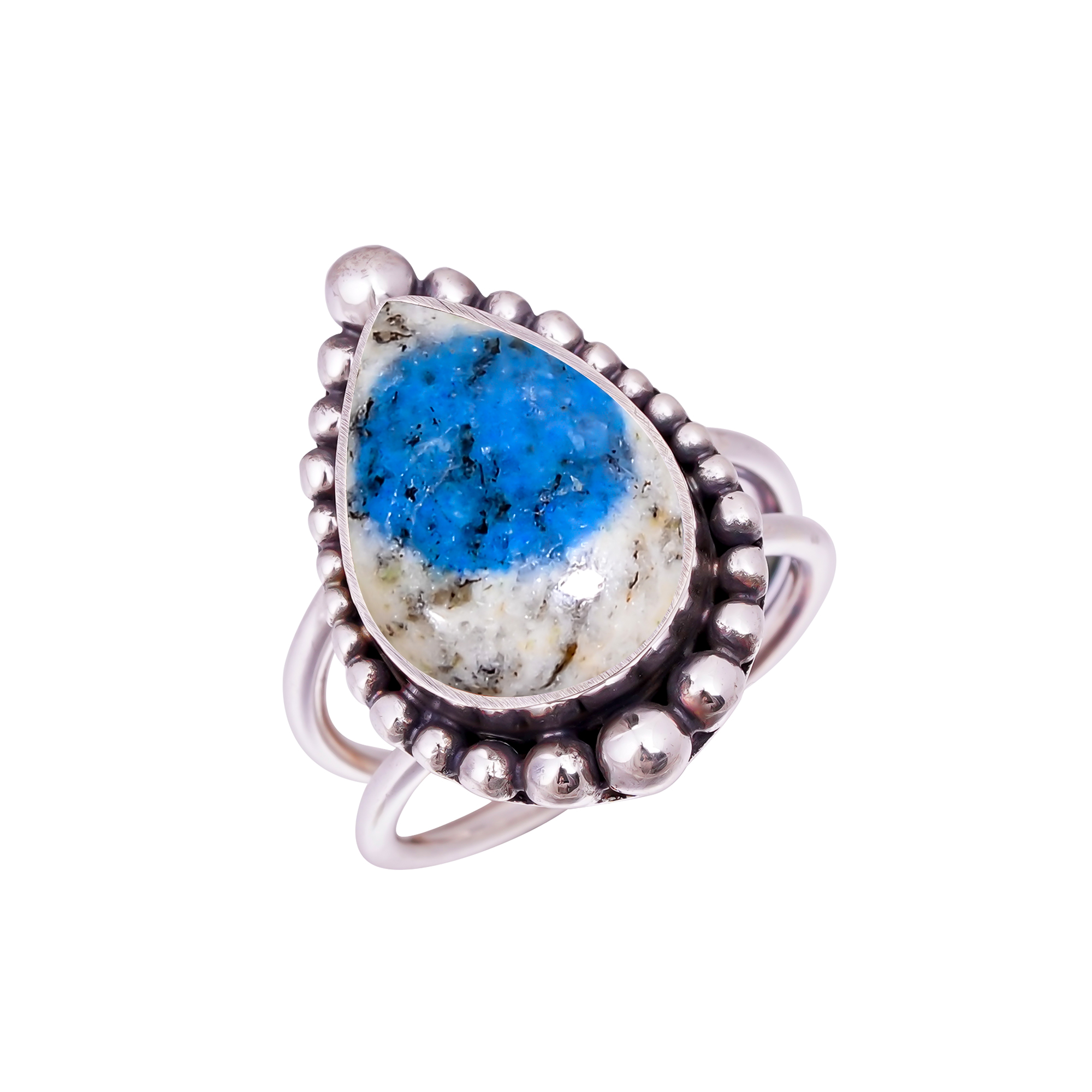 K2 Blue Azurite - Pakistan Gemstone 925 Sterling Silver Ring
