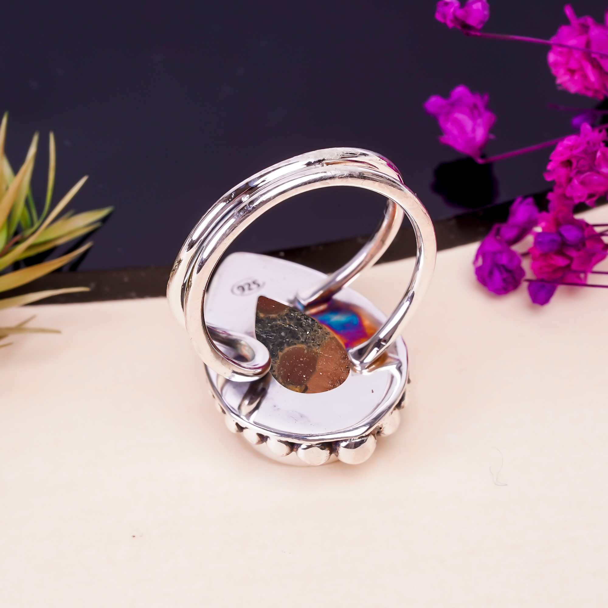 Peanut Obsidian - Sonora Gemstone 925 Sterling Silver Ring