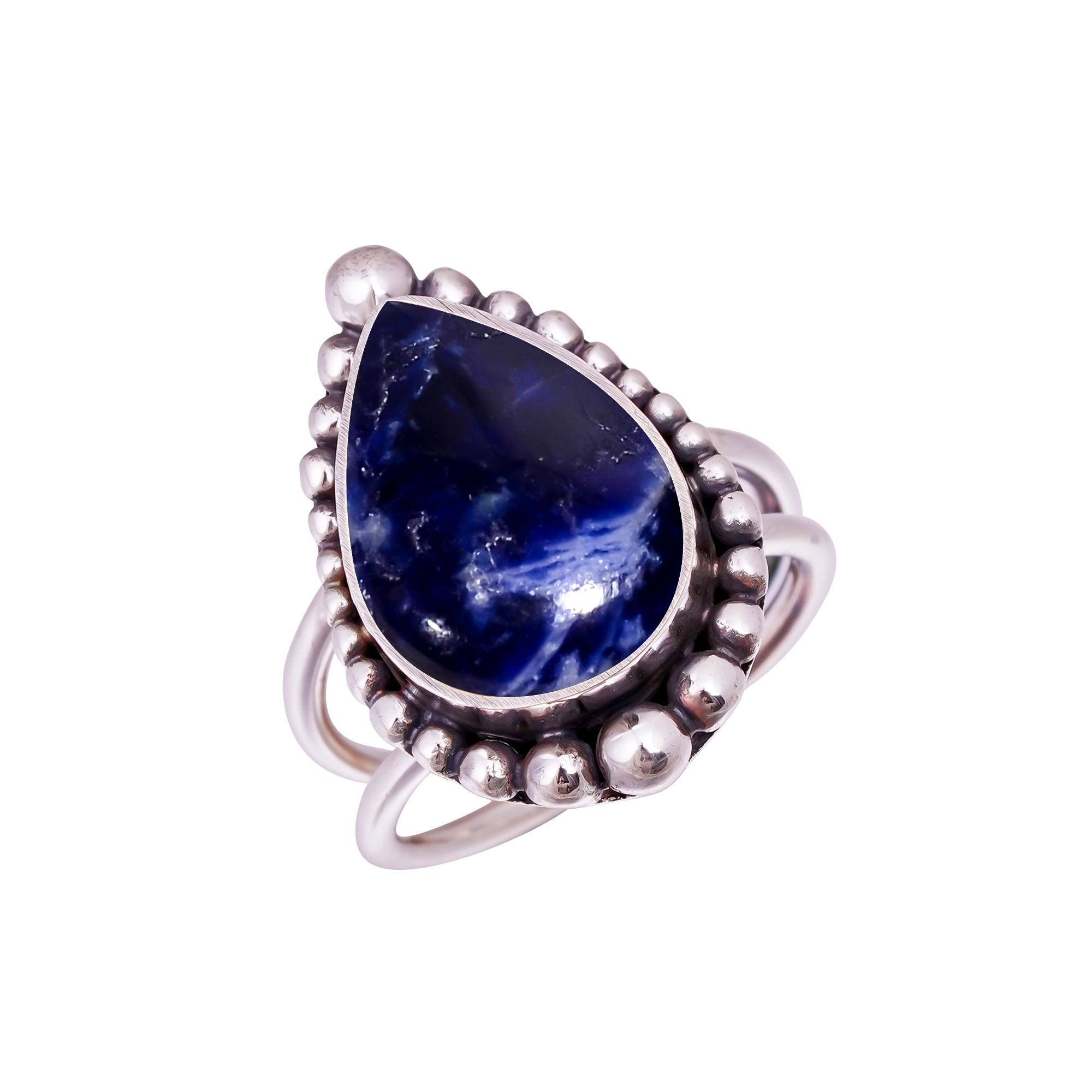 Sodalite - Minas Gerais Gemstone 925 Sterling Silver Ring