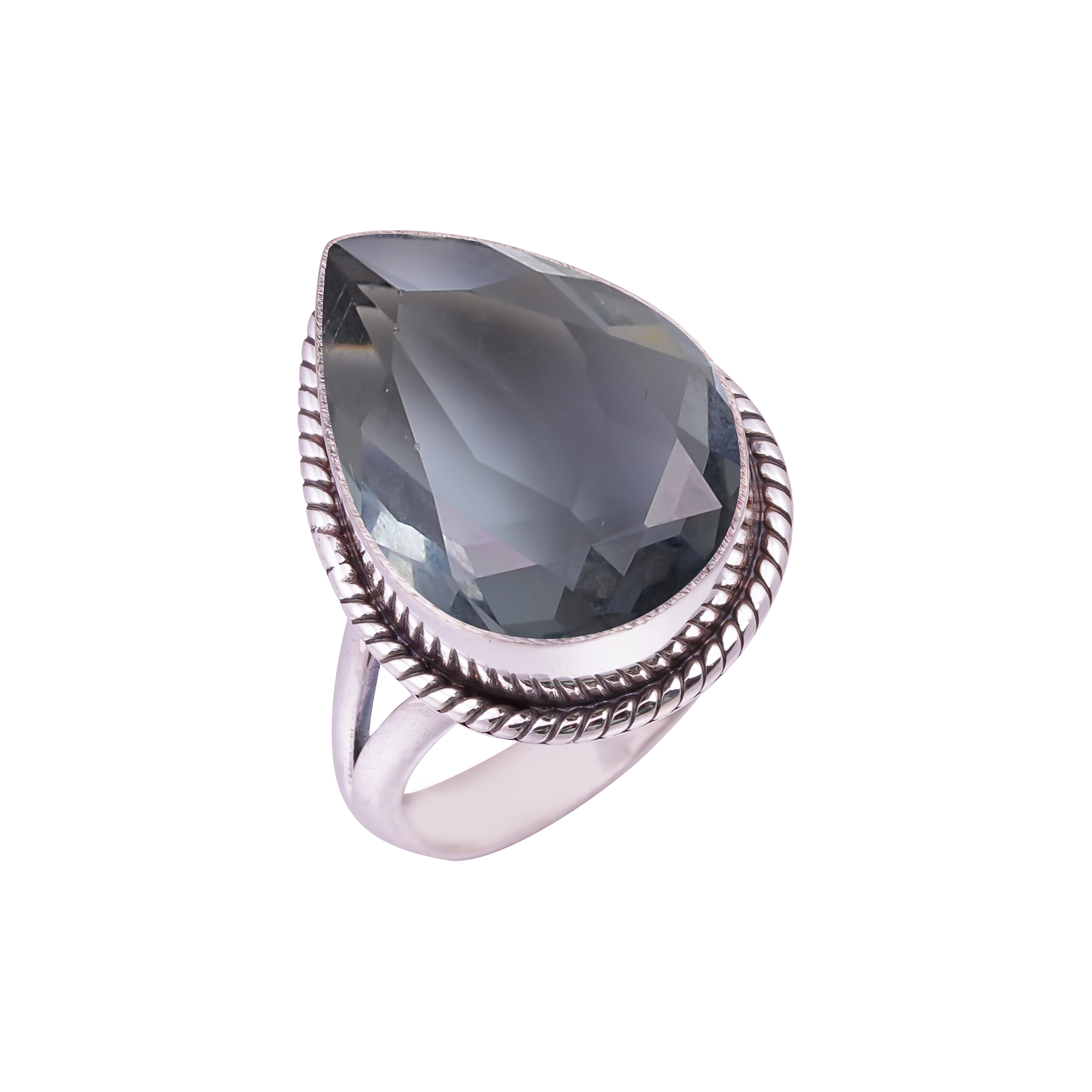 Black Tourmaline - Simulated Gemstone 925 Sterling Silver Ring