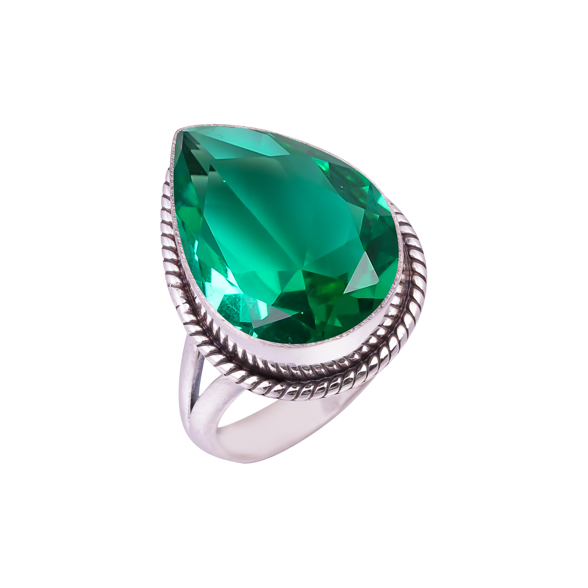 Apatite - Simulated Gemstone 925 Sterling Silver Ring