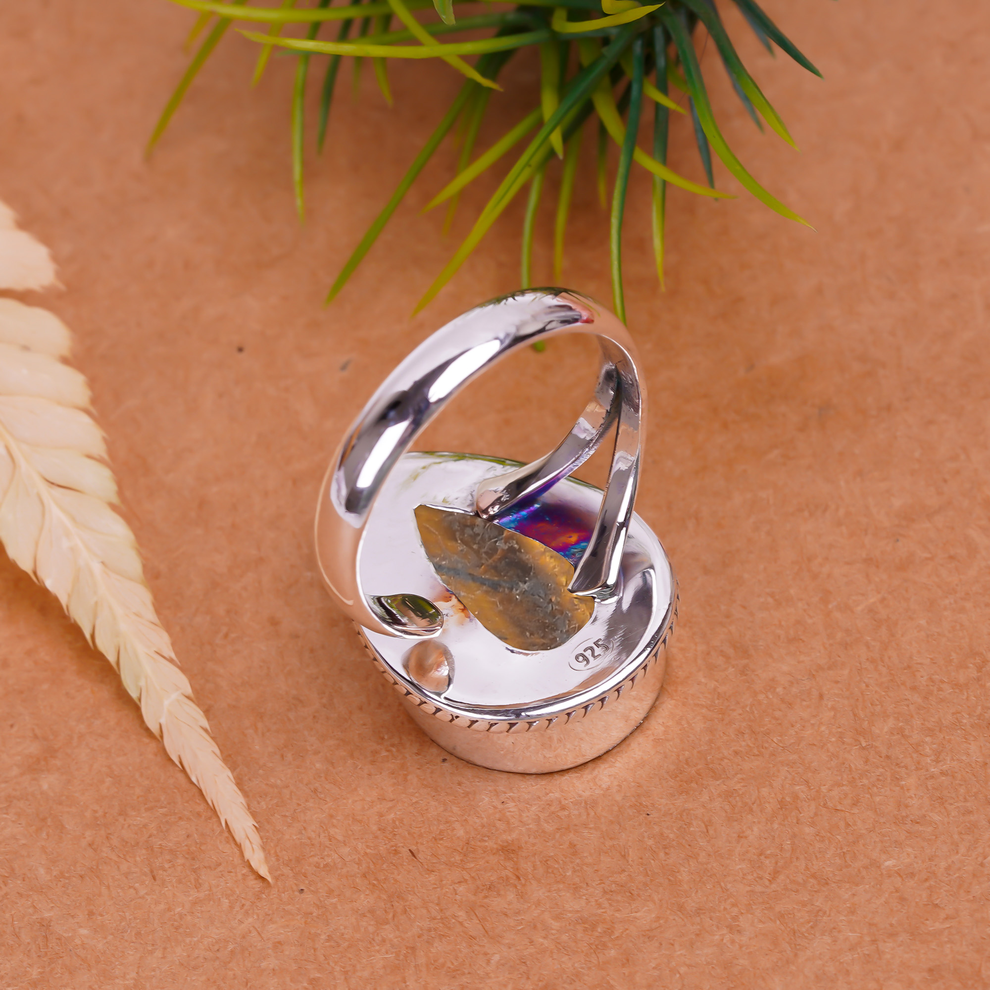 Iron Tiger Eye - South Africa Gemstone 925 Sterling Silver Ring