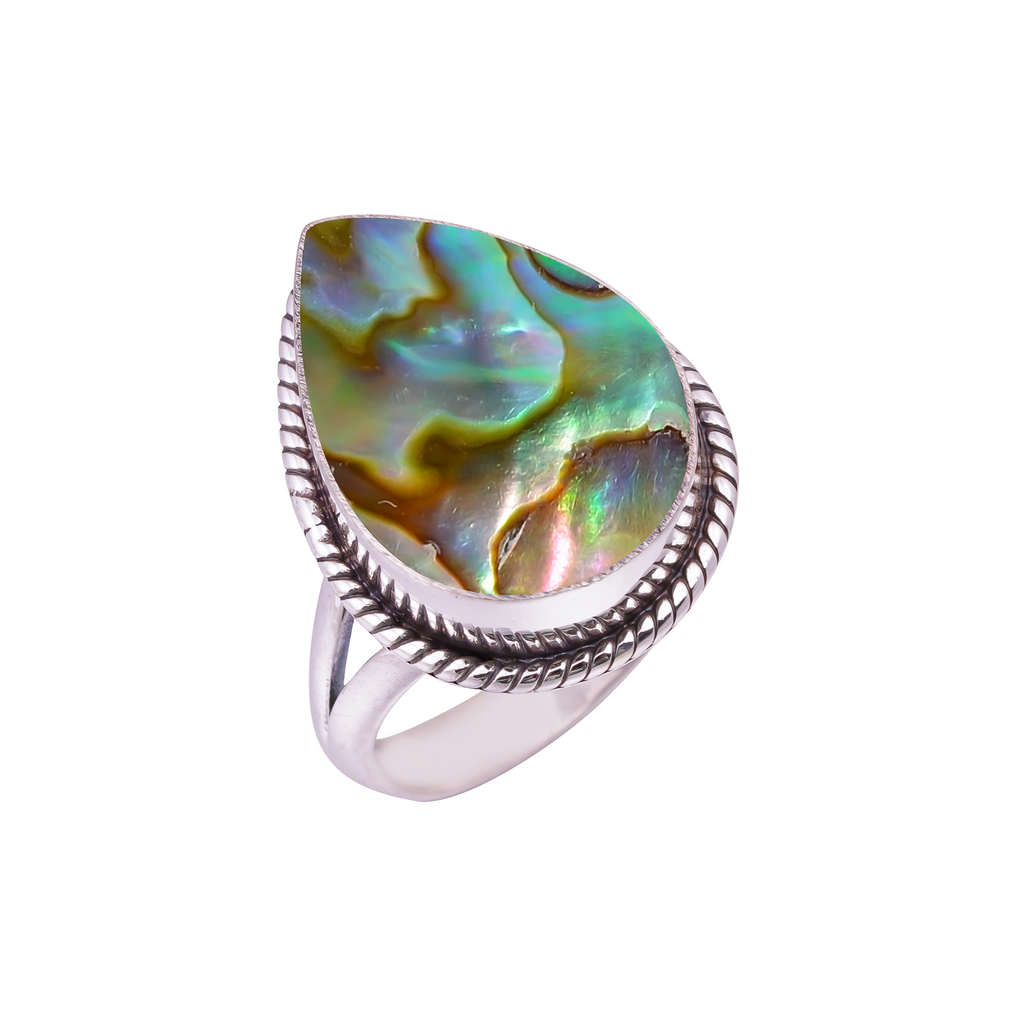 Mermaid Dream Abalone Shell - Australia Gemstone 925 Sterling Silver Ring