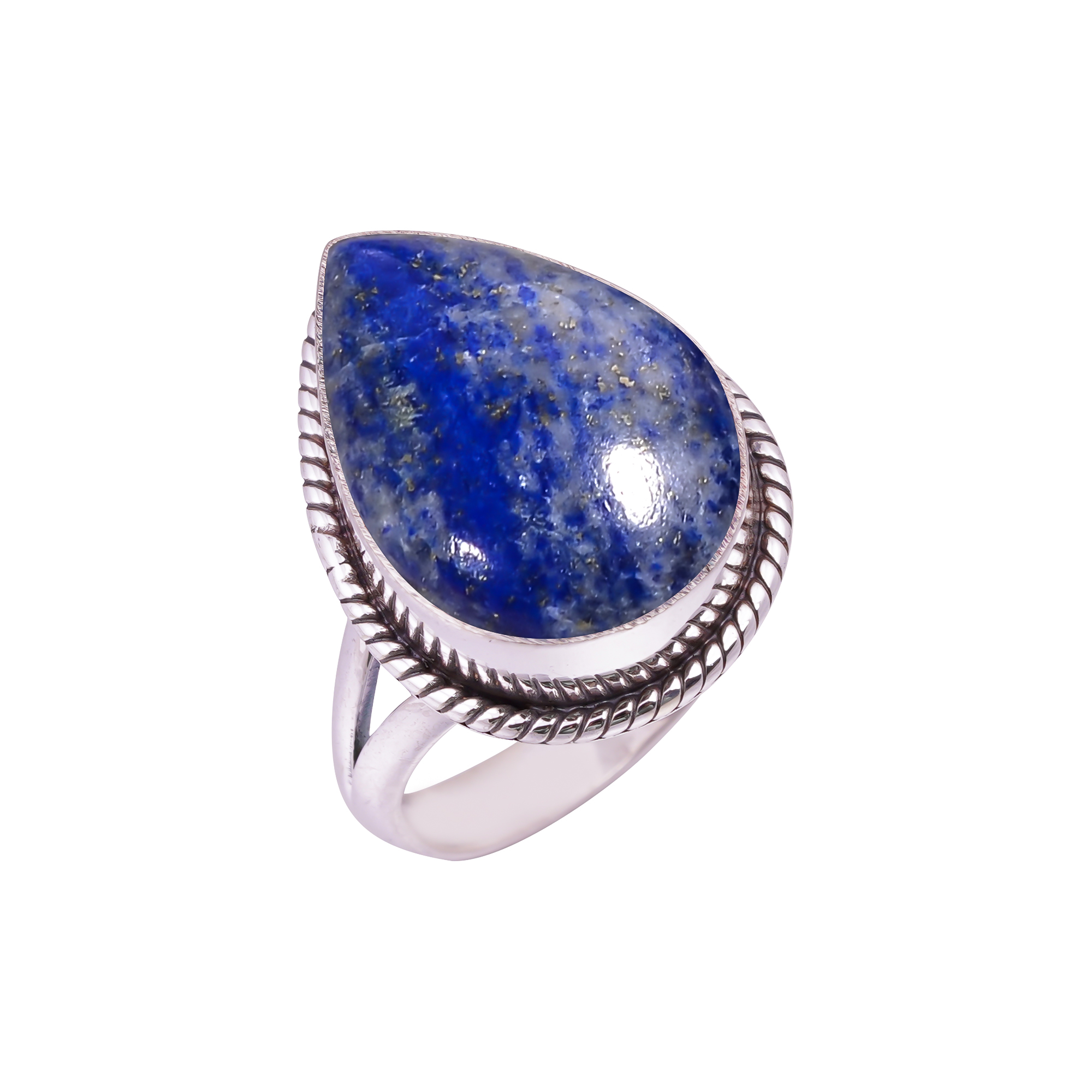 Natural Lapis Lazuli - Afghanistan Gemstone 925 Sterling Silver Ring