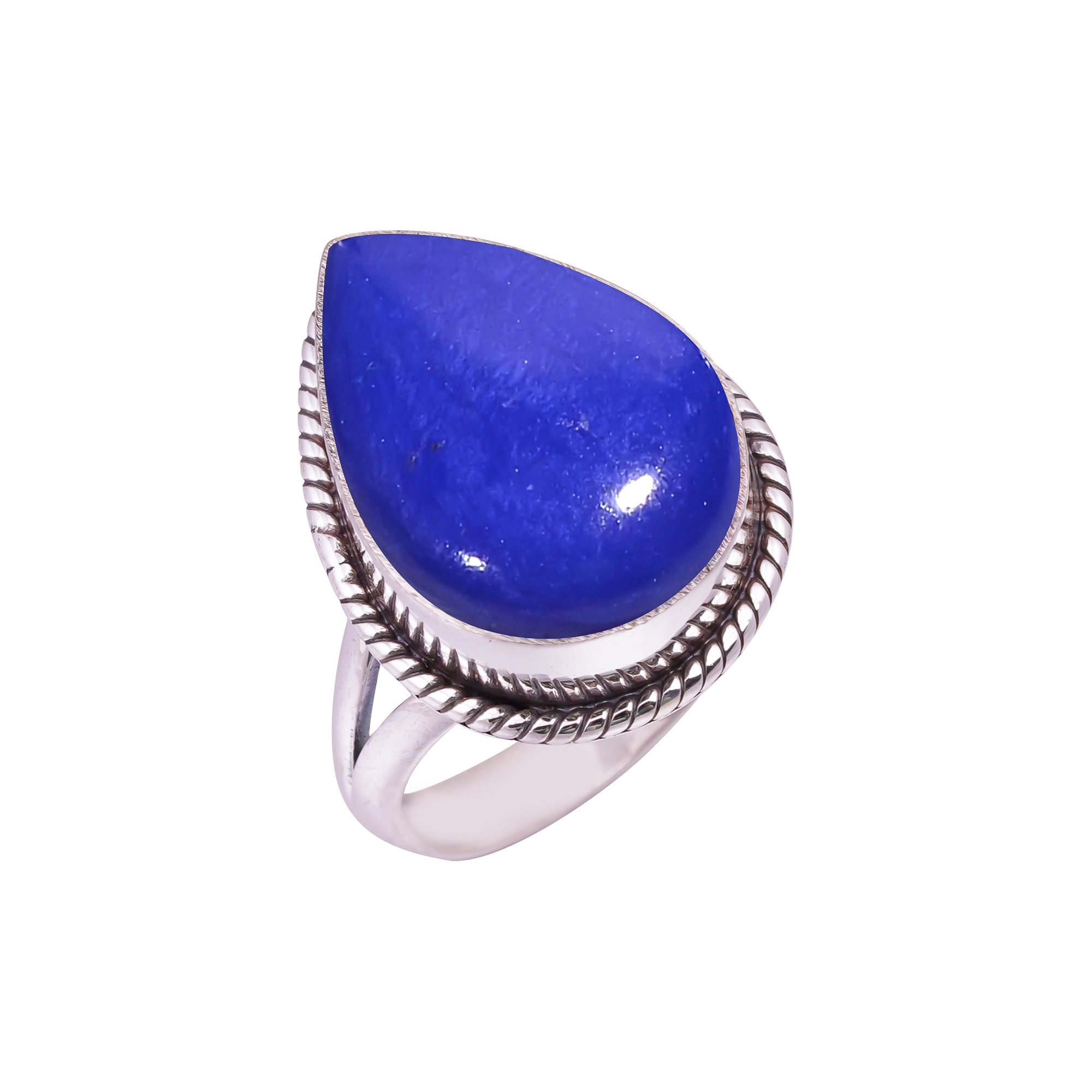 Lapis Lazuli - Simulated Gemstone 925 Sterling Silver Ring
