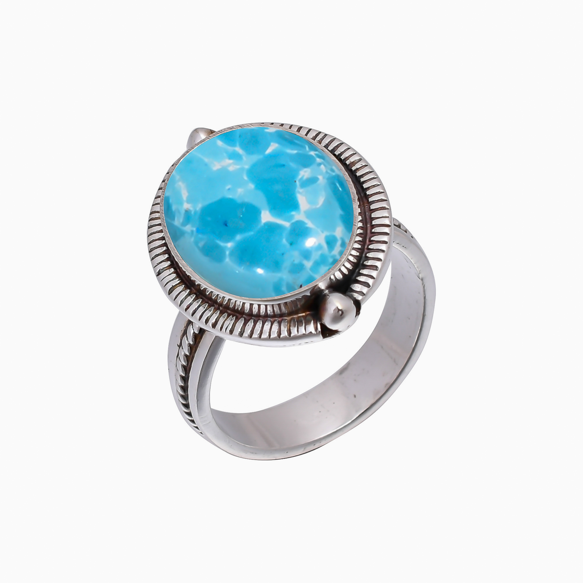 Larimar - Simulated 925 Sterling Silver Ring