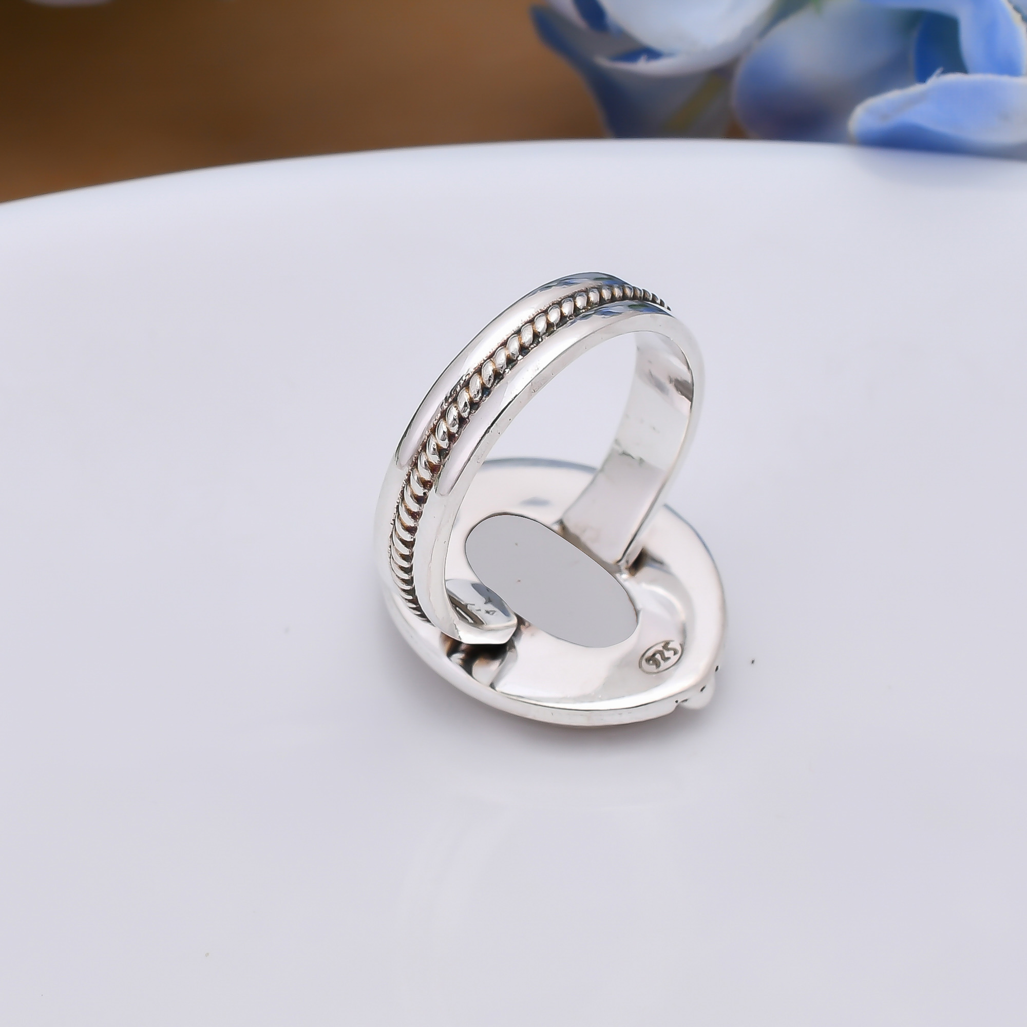 Mabe Pearl - Simulated 925 Sterling Silver Ring